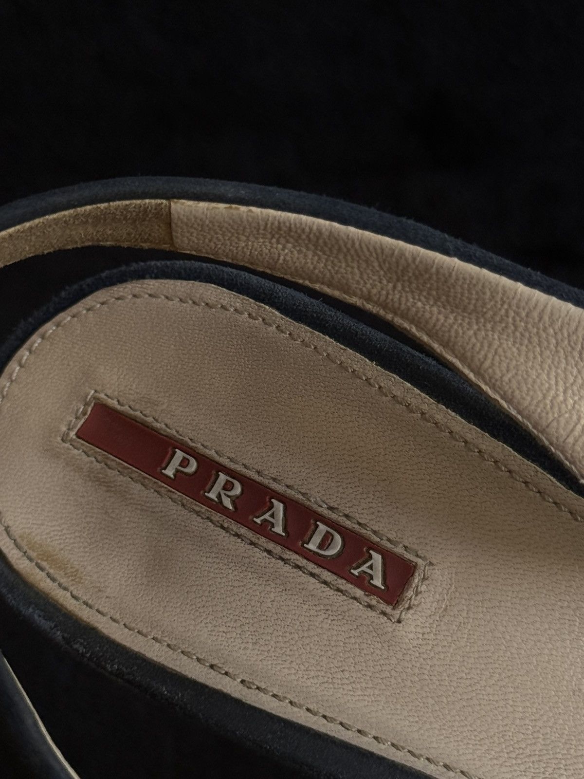 Prada Prada Suede Slingback Heels – Navy – Elegant Classic Size US 10 / IT 40 - 6 Thumbnail