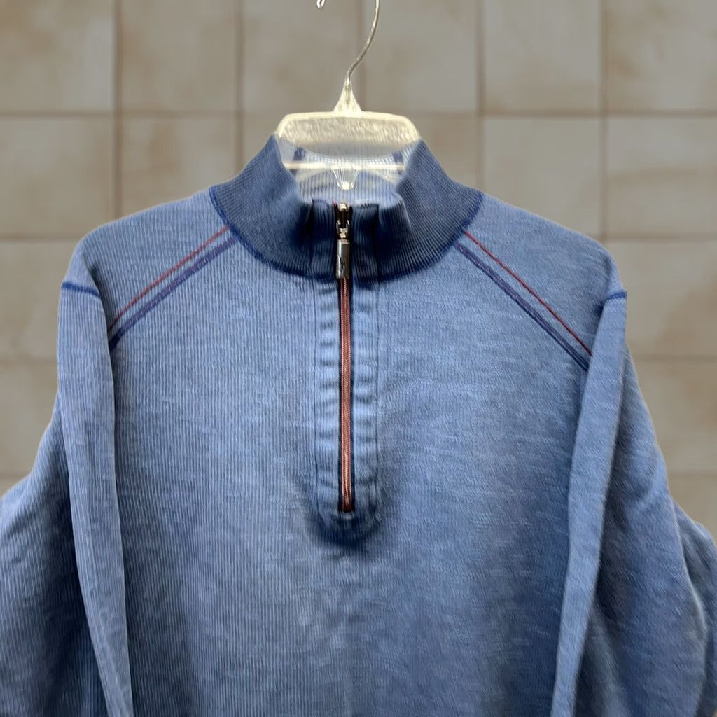 Tommy Bahama Tommy Bahama Mens Adult Medium Blue Reversible Pima Cotton Sweatshirt Sweater Size US M / EU 48-50 / 2 - 1 Thumbnail