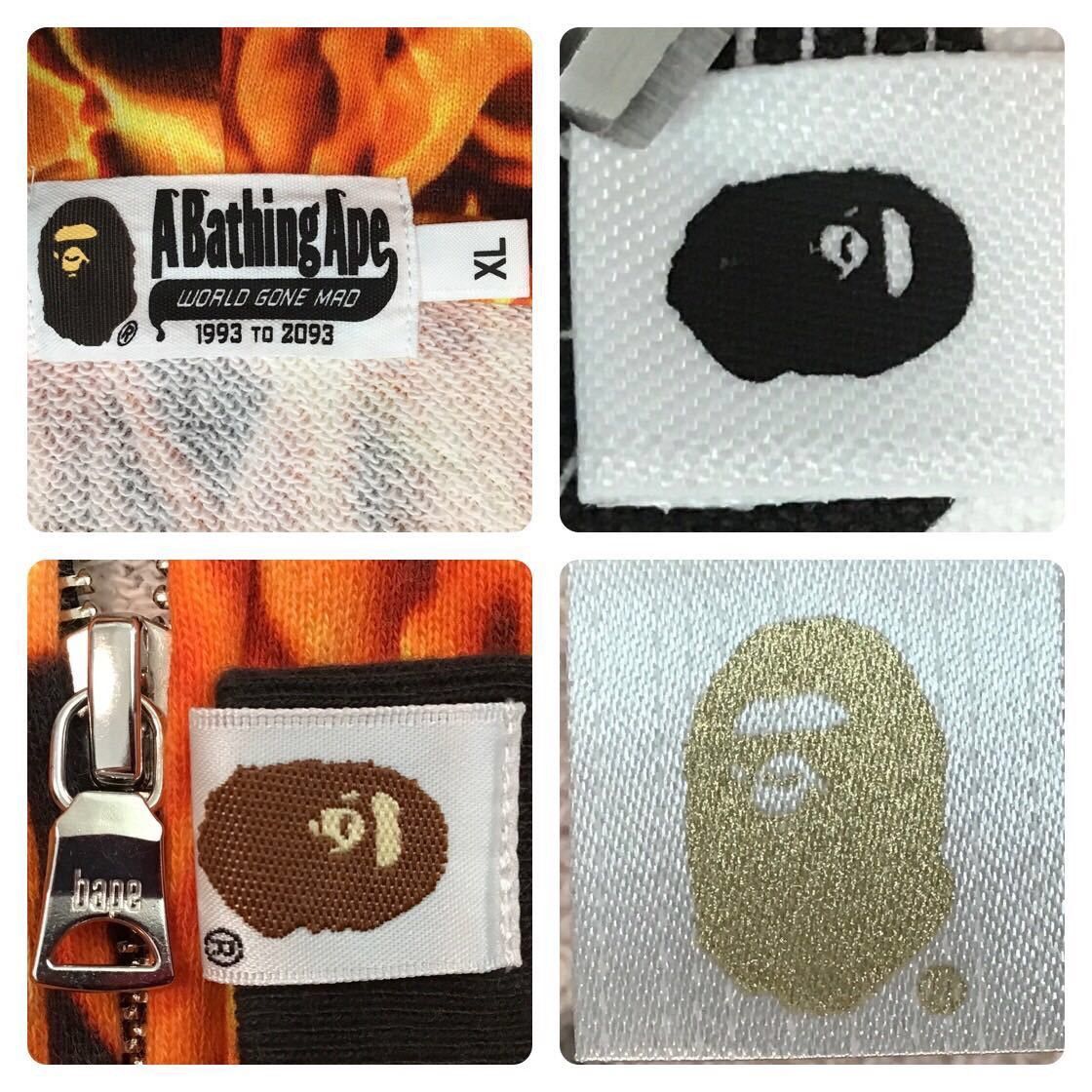 Bape BAPE FLAME full zip hoodie a bathing ape fire Size US XL / EU 56 / 4 - 7 Thumbnail