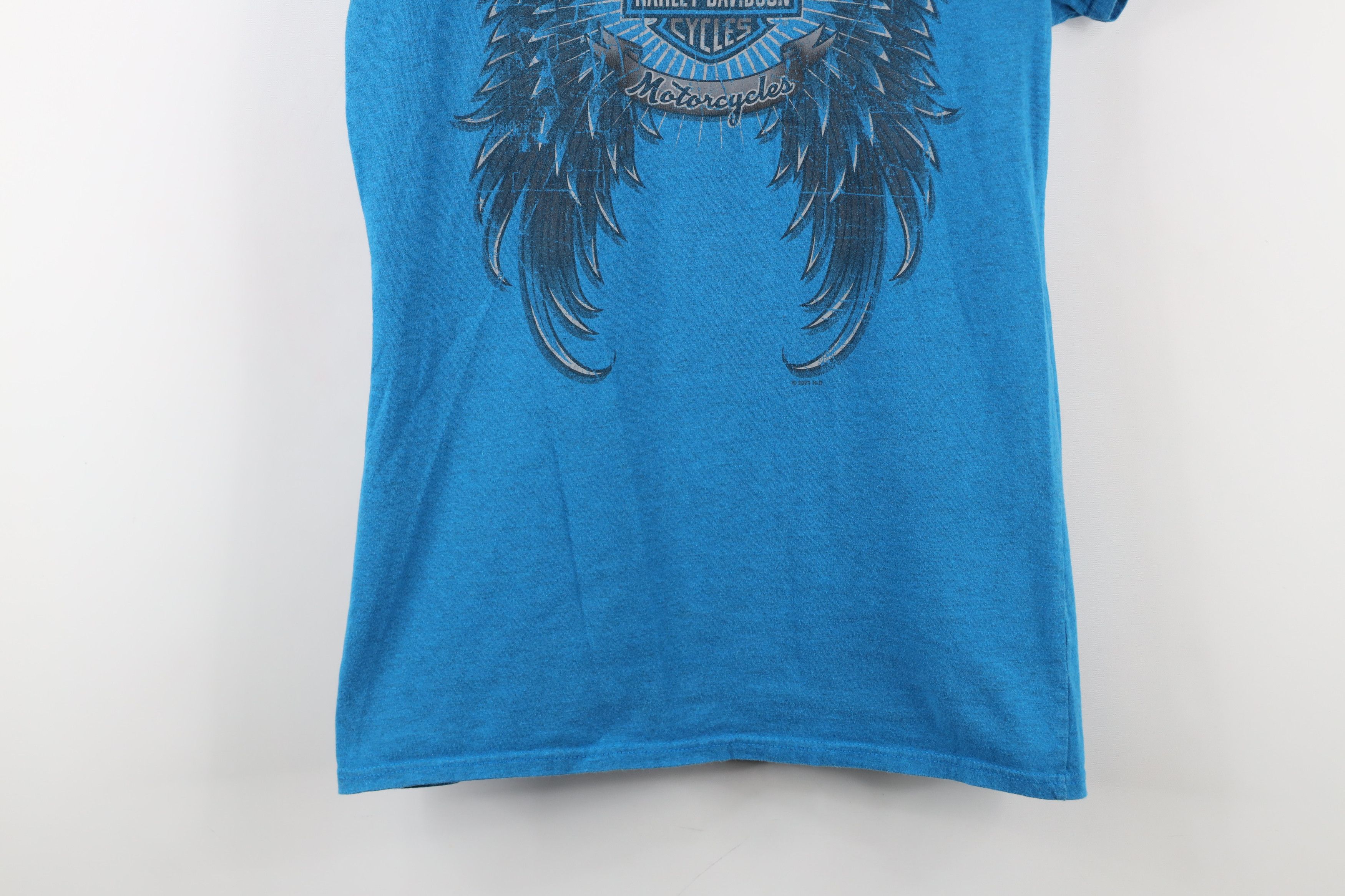 Harley Davidson × Vintage Vintage Y2K Harley Davidson Eagle Wings UFC MMA T-Shirt Blue Size L / US 10 / IT 46 - 3 Thumbnail
