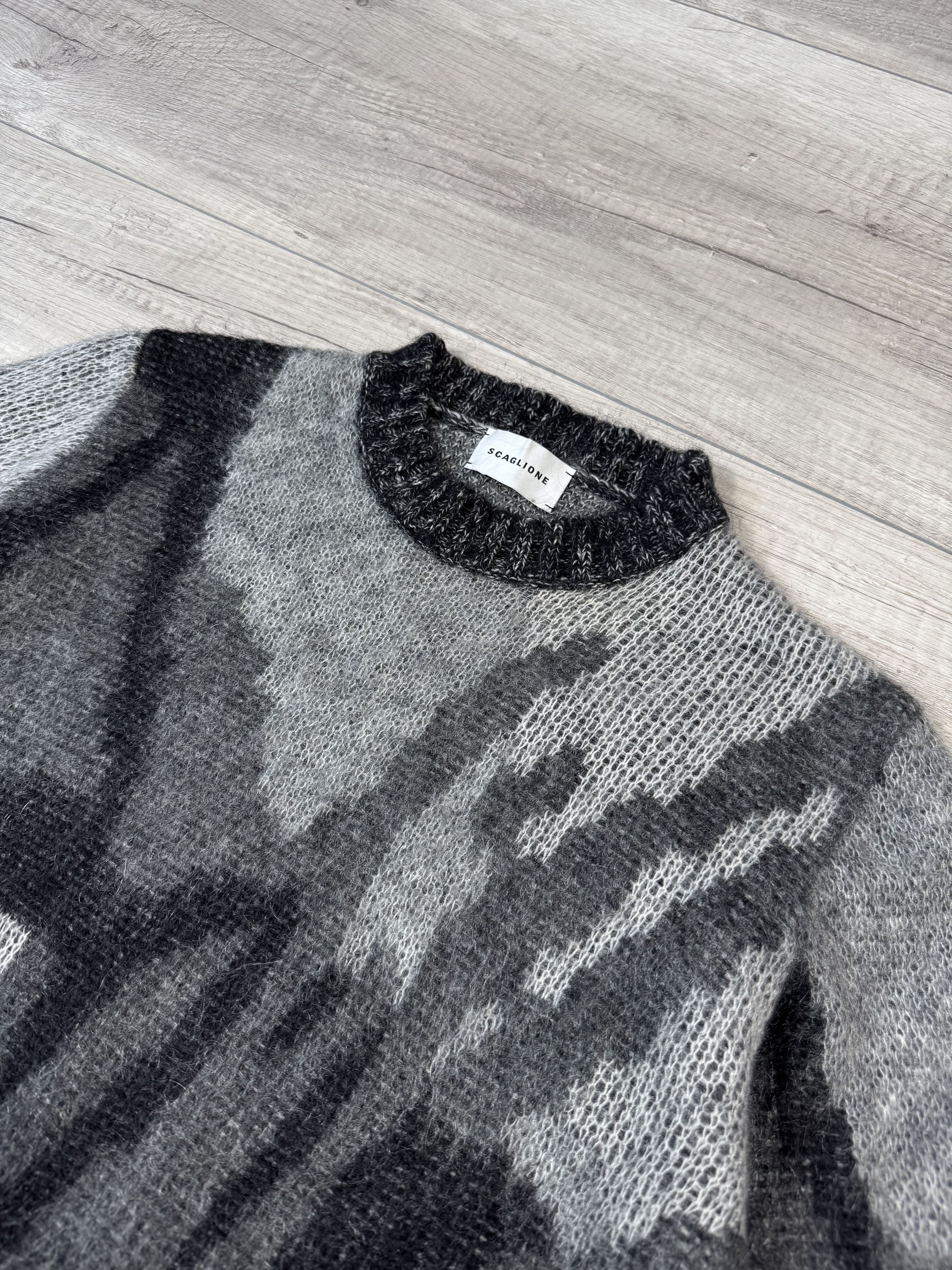Other SCAGLIONE Mohair Merino Wool Camo Cropped Sweater Oversized Size S / US 4 / IT 40 - 4 Thumbnail
