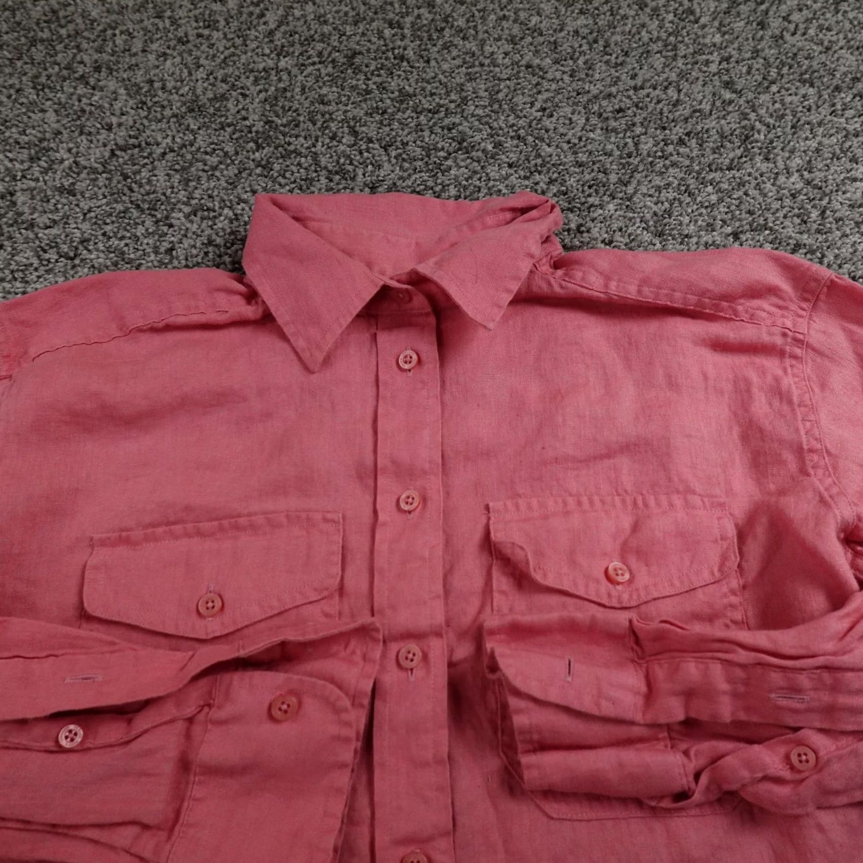 Ralph Lauren Ralph Lauren Shirt Womens XS Pink Linen Chambray Long Sleeve Button Up Beach Top Size XS / US 0-2 / IT 36-38 - 3 Thumbnail