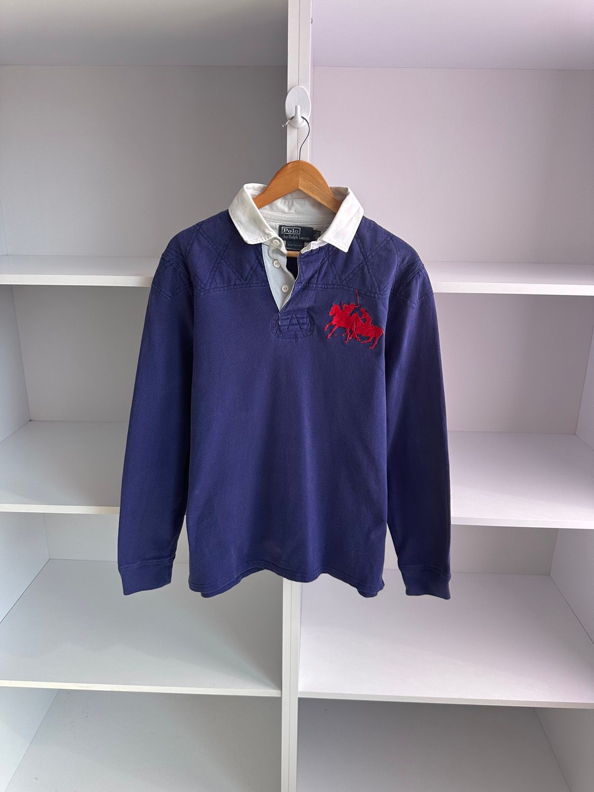 Pre-owned Polo Ralph Lauren X Vintage Polo Ralph Laurent Hevyaweight Navy Rugby