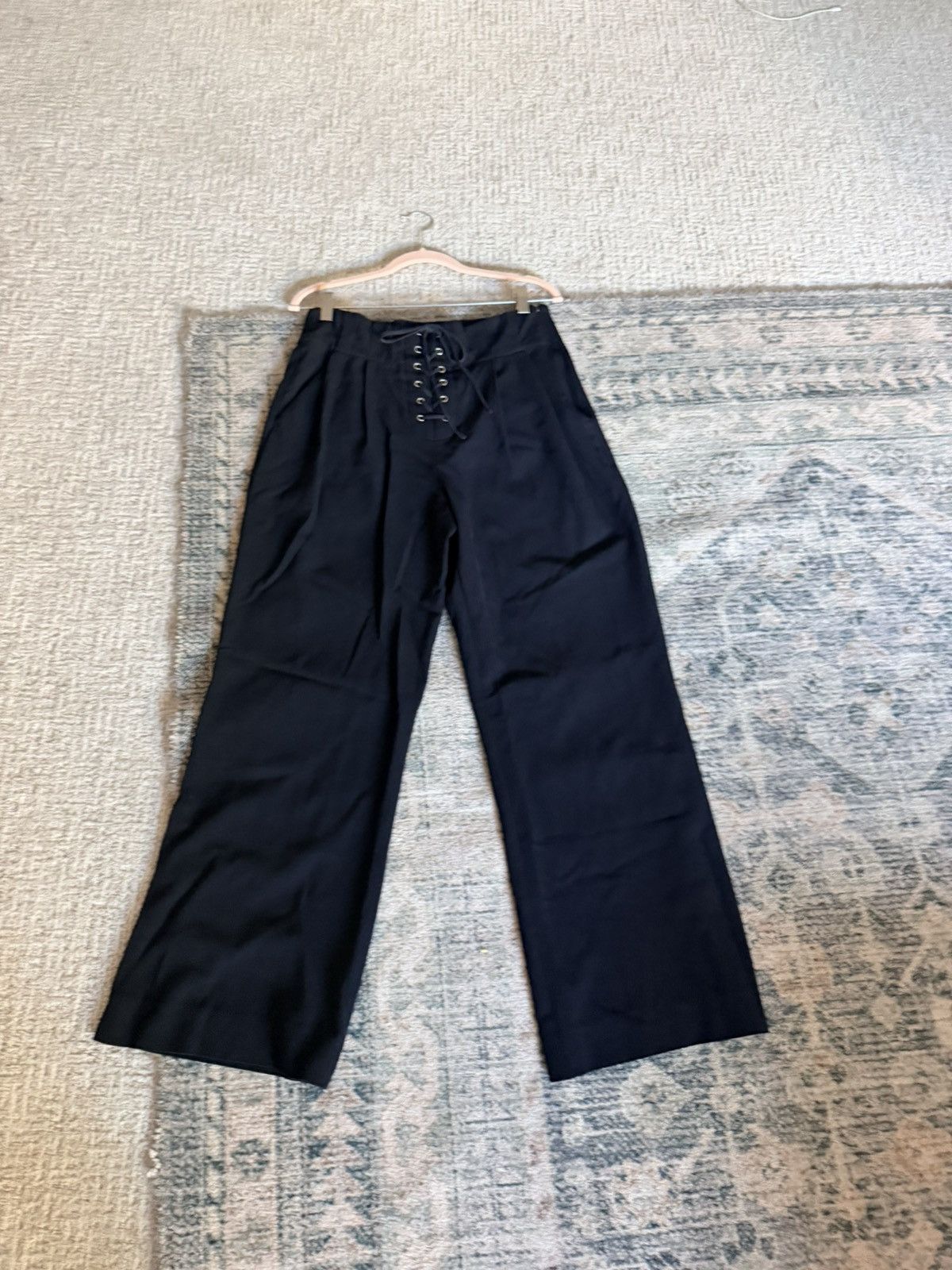 A.L.C. A.L.C. Estrada high waisted wide leg black trouser pants 10 Size 32" / US 10 / IT 46 - 4 Thumbnail