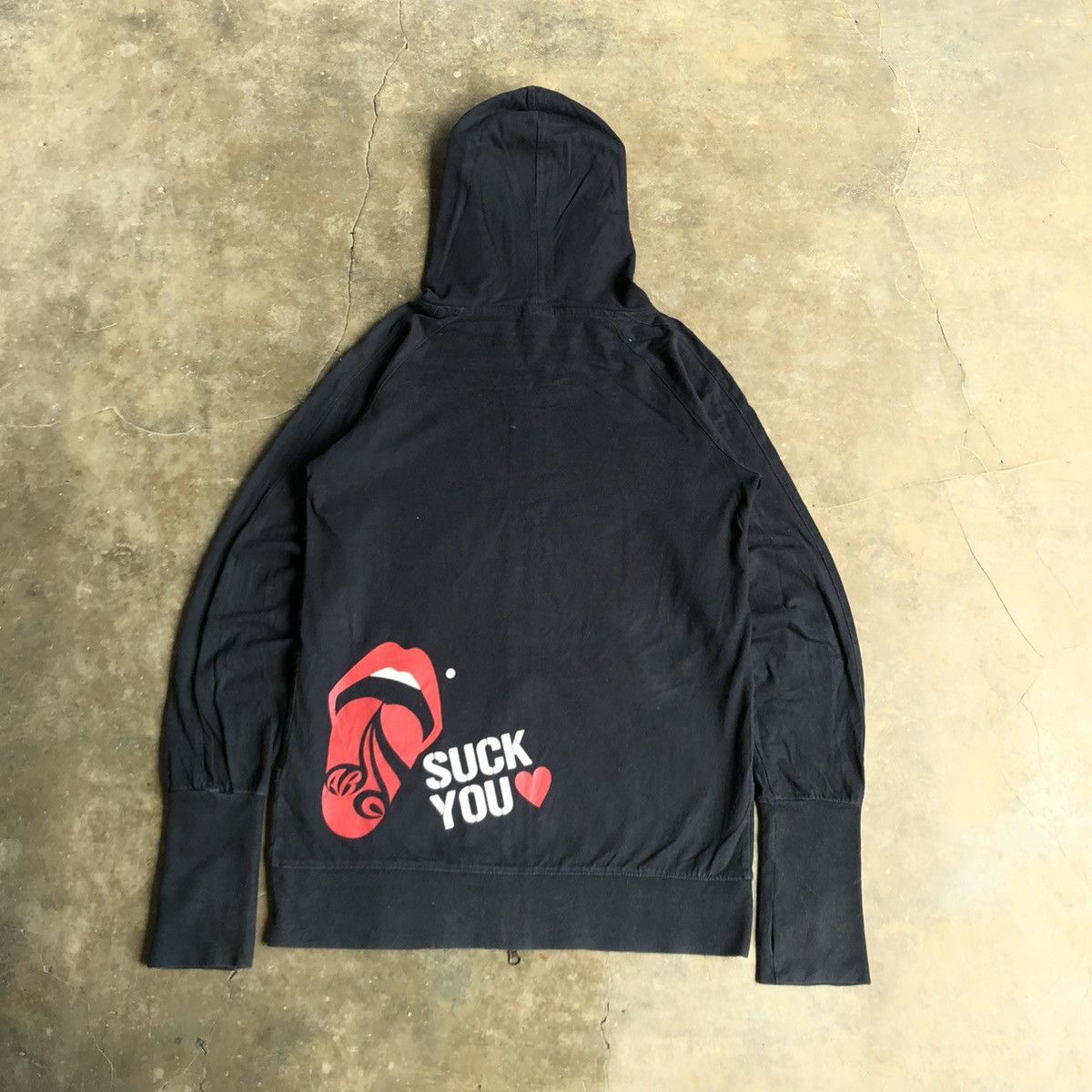 20471120 2000s Acid Black “Suck You” Ziphoodie Lgb Punk Sly Style Size US M / EU 48-50 / 2 - 10 Thumbnail