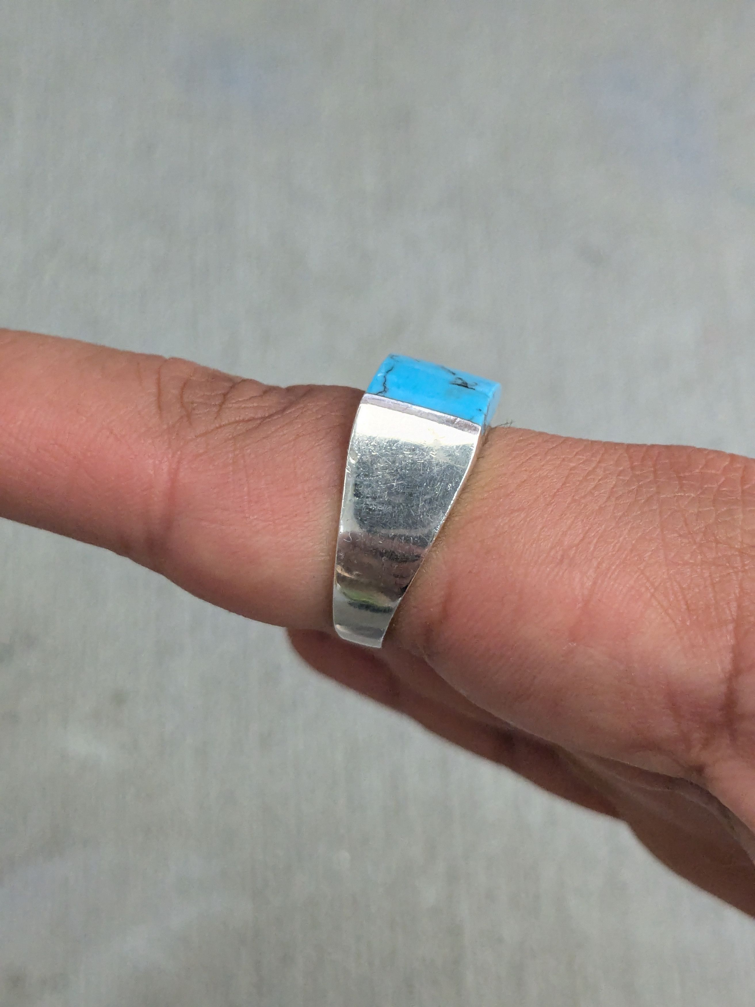 Vintage Vintage Sterling Silver Ring Blue Howlite Taxco 10 Turquoise Size ONE SIZE - 11 Thumbnail
