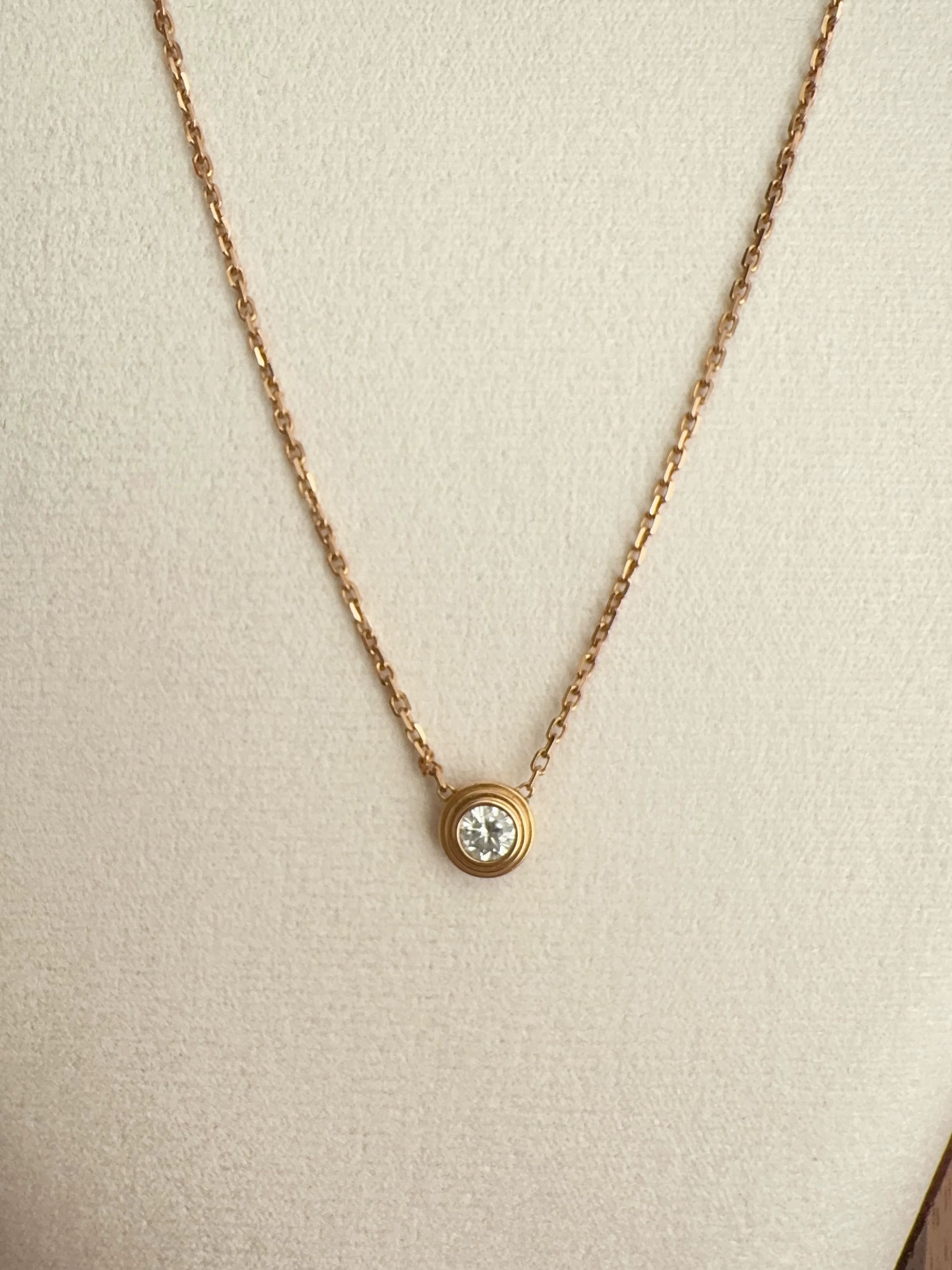 Cartier Cartier 0.18ct diamond necklace rose gold vintage 98 new Size ONE SIZE - 4 Thumbnail