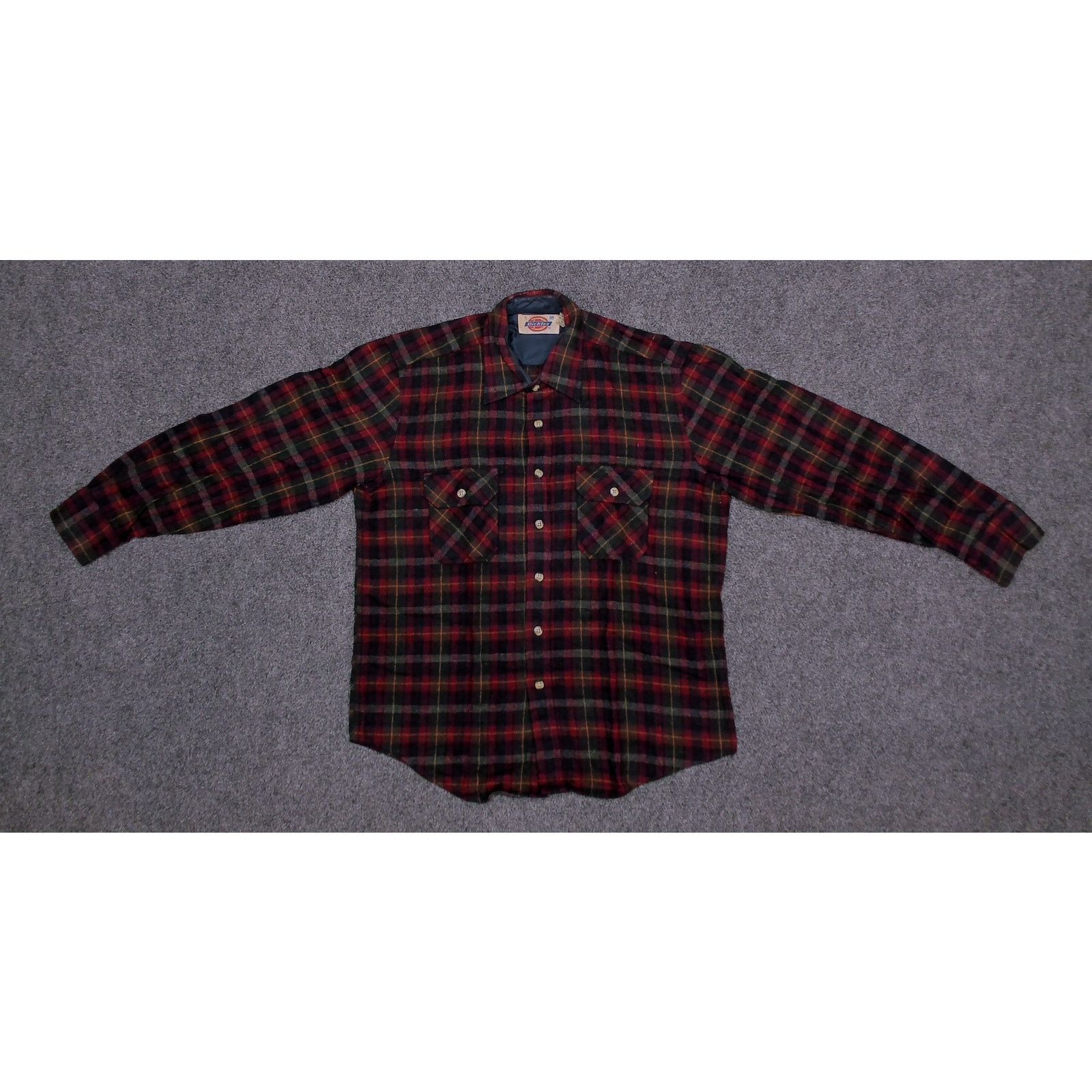 Dickies Vintage 80s Dickies Wool Blend Plaid Flannel Boxy Shacket Size US M / EU 48-50 / 2 - 7 Thumbnail