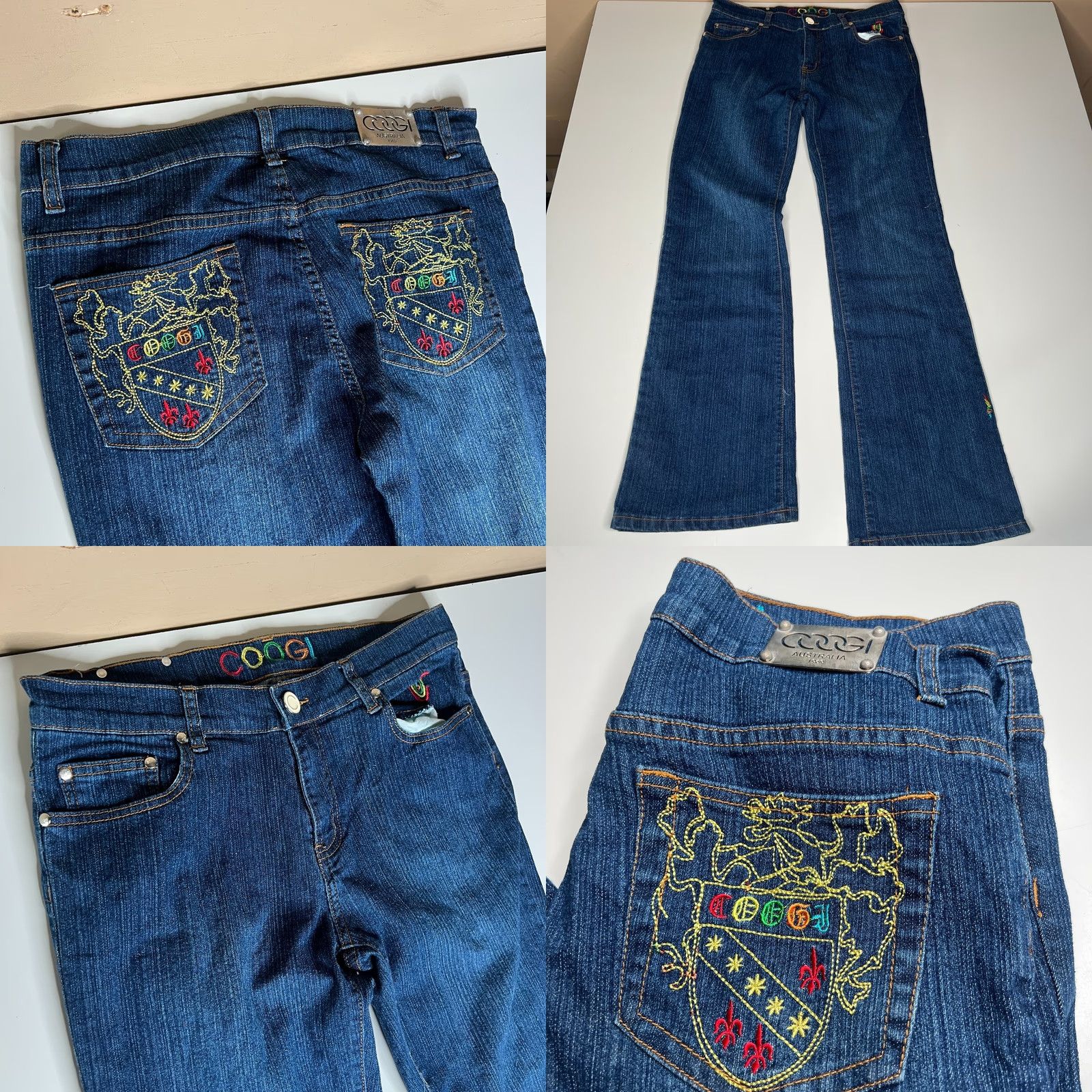 Coogi VINTAGE Coogi Jeans Women’s 3/4 Medium Wash Denim Embroidered Crest Pockets 5-Pocket Straight Regular Zip Size 24" / US 00 / IT 34 - 8 Thumbnail