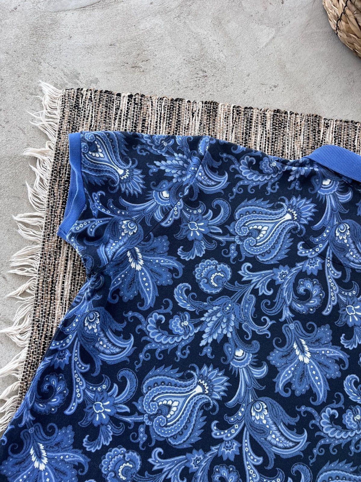 Etro Vintage Luxury Etro Polo T-Shirt Blue Artistic Designs Y2K Size US L / EU 52-54 / 3 - 7 Thumbnail
