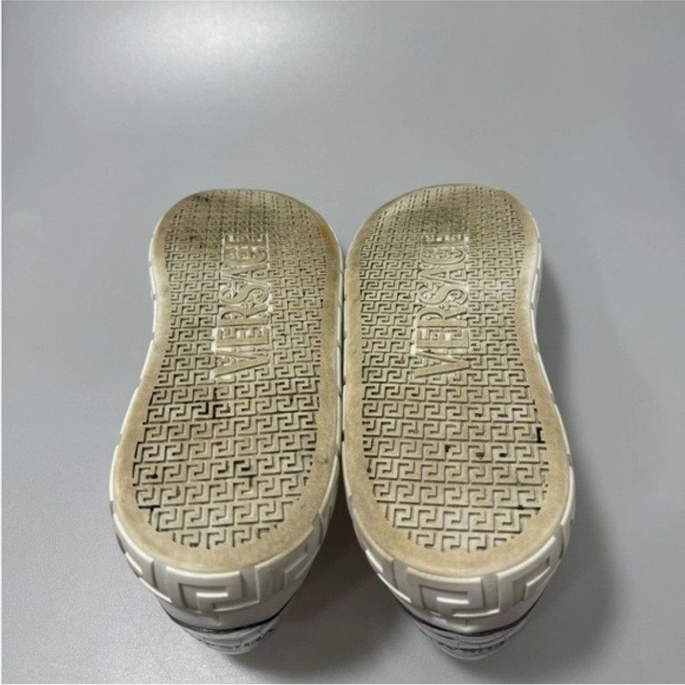 Versace Versace Croc-Print Leather Sneakers White Silver Men's Size Size US 11 / EU 44 - 6 Thumbnail