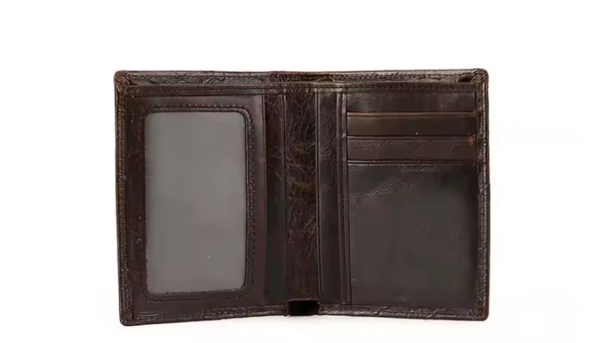 Vintage High Quality Leather Short Wallet 3D Dragon Card Wallet Size ONE SIZE - 7 Thumbnail