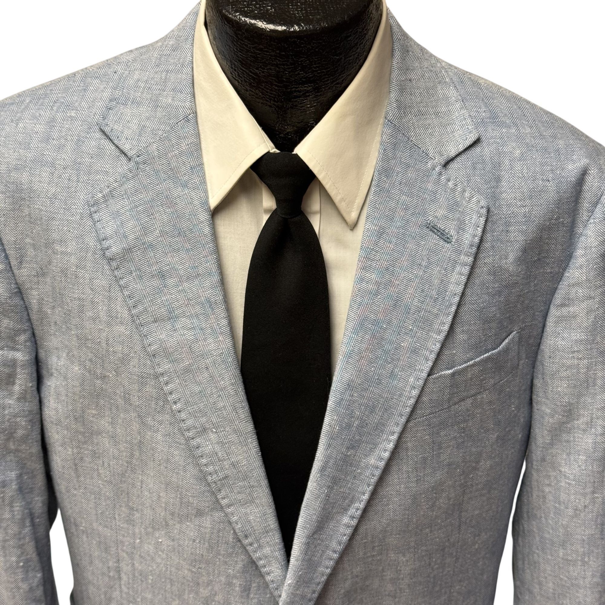 Stafford Stafford Sport Coat HERRINGBONE Linen Classic Fit Jacket Size 44R - 2 Thumbnail
