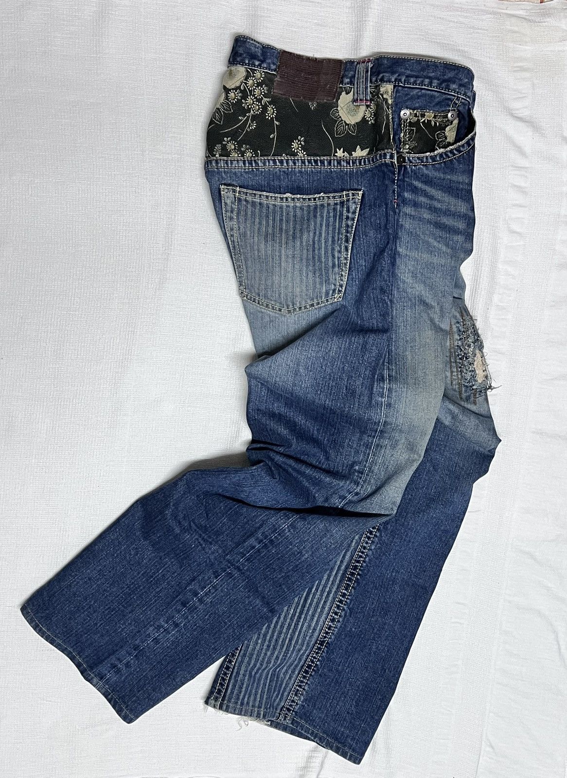 Mizra Jeans Kyoto 🔥Hot Drops🔥Mizra Kyoto Sashiko Distress Jeans Size US 32 / EU 48 - 8 Thumbnail