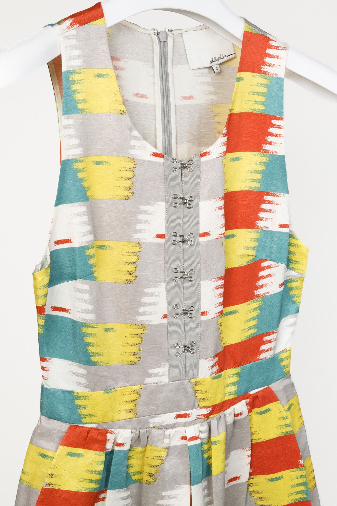 3.1 Phillip Lim 3.1 Phillip Lim Grey Ikat Print Pleated Playsuit Size S / US 4 / IT 40 - 3 Thumbnail
