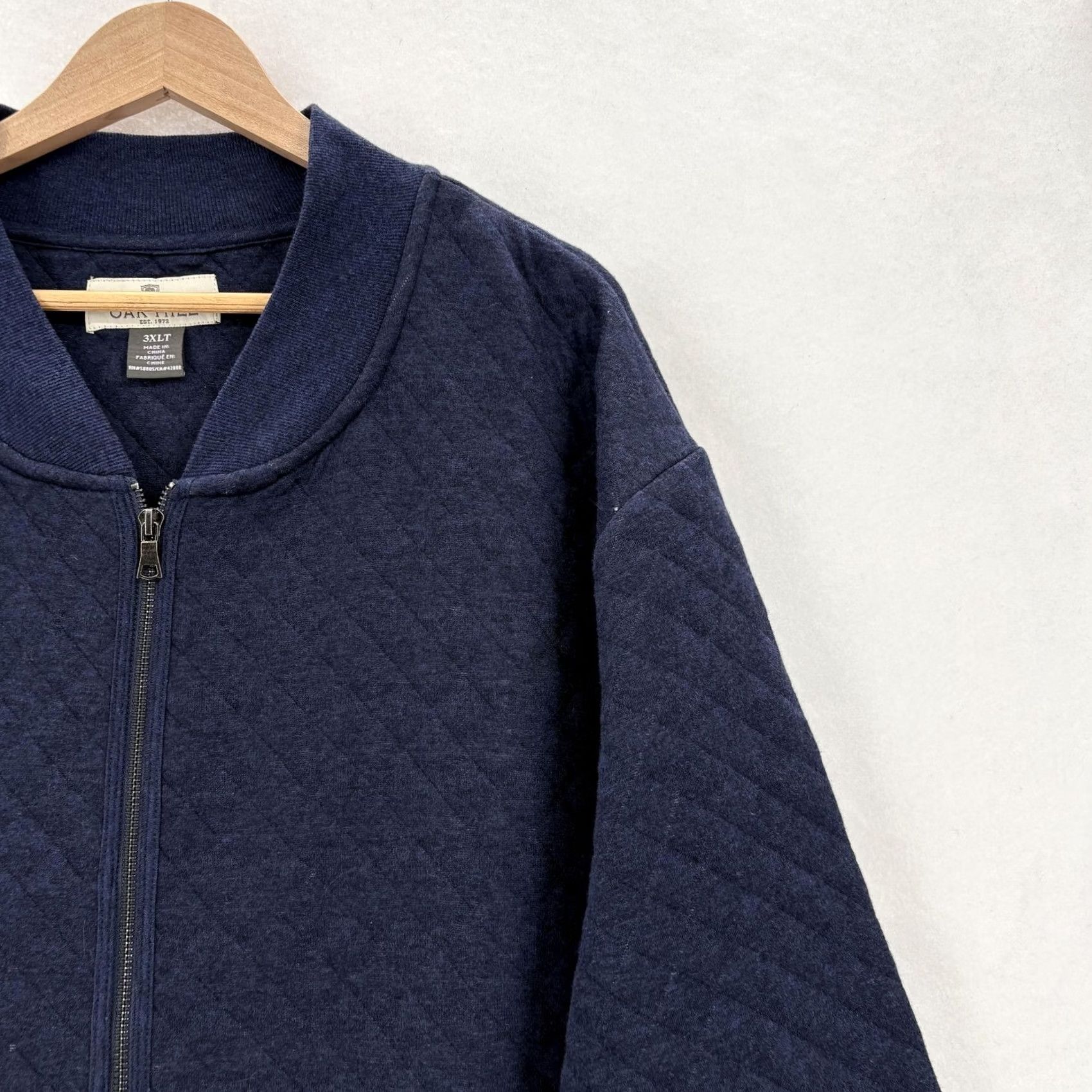 Vintage Oak Hill Sweatshirt Mens 3XLT Blue Full Zip Knit Heavyweight Quilted Pocket Zipper Cozy Winter DXL Mens Size US XXL / EU 58 / 5 - 2 Thumbnail