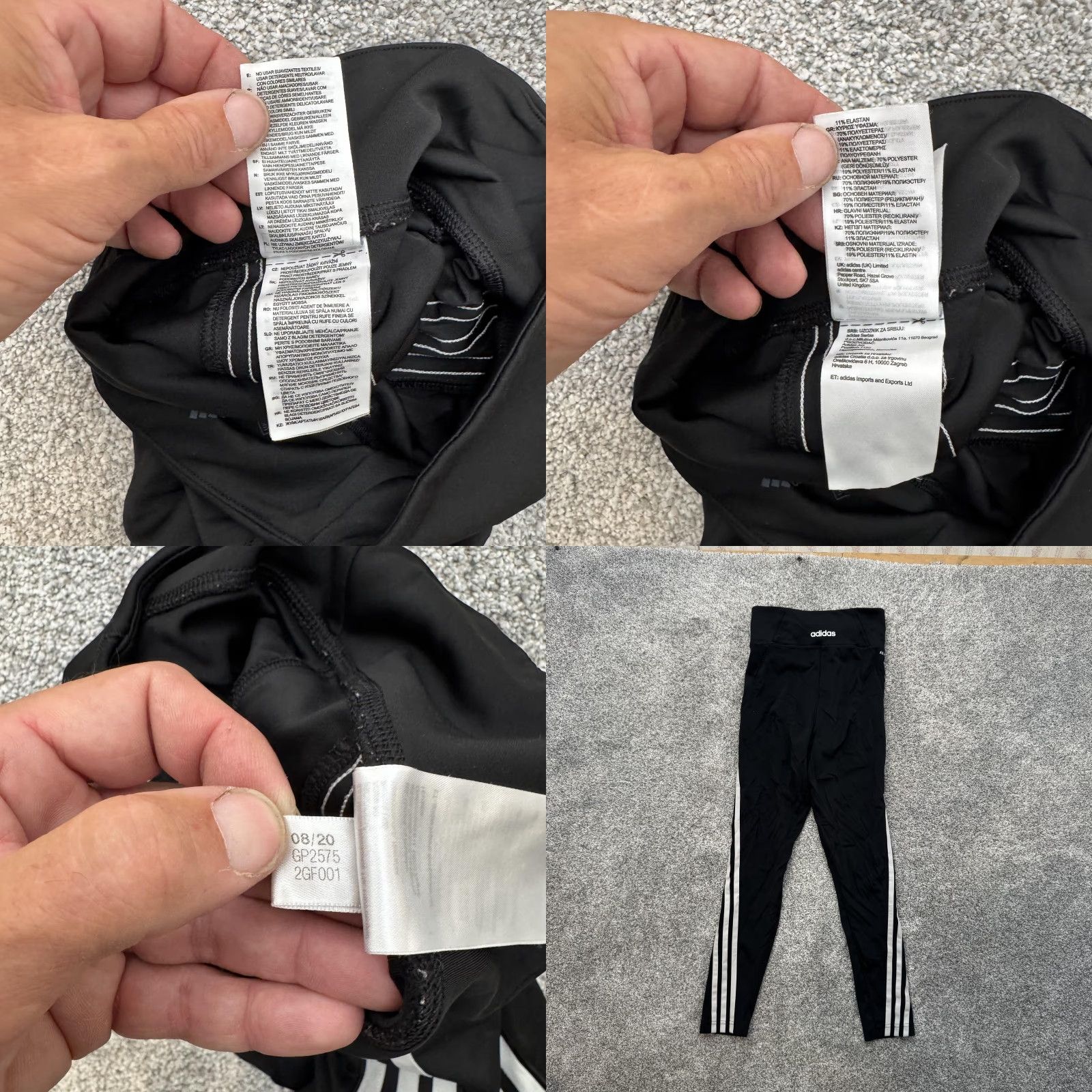 Adidas Adidas AEROREADY Leggings Womens XS Black Striped High Rise Yoga Athletic Size 26" / US 2 / IT 38 - 8 Thumbnail