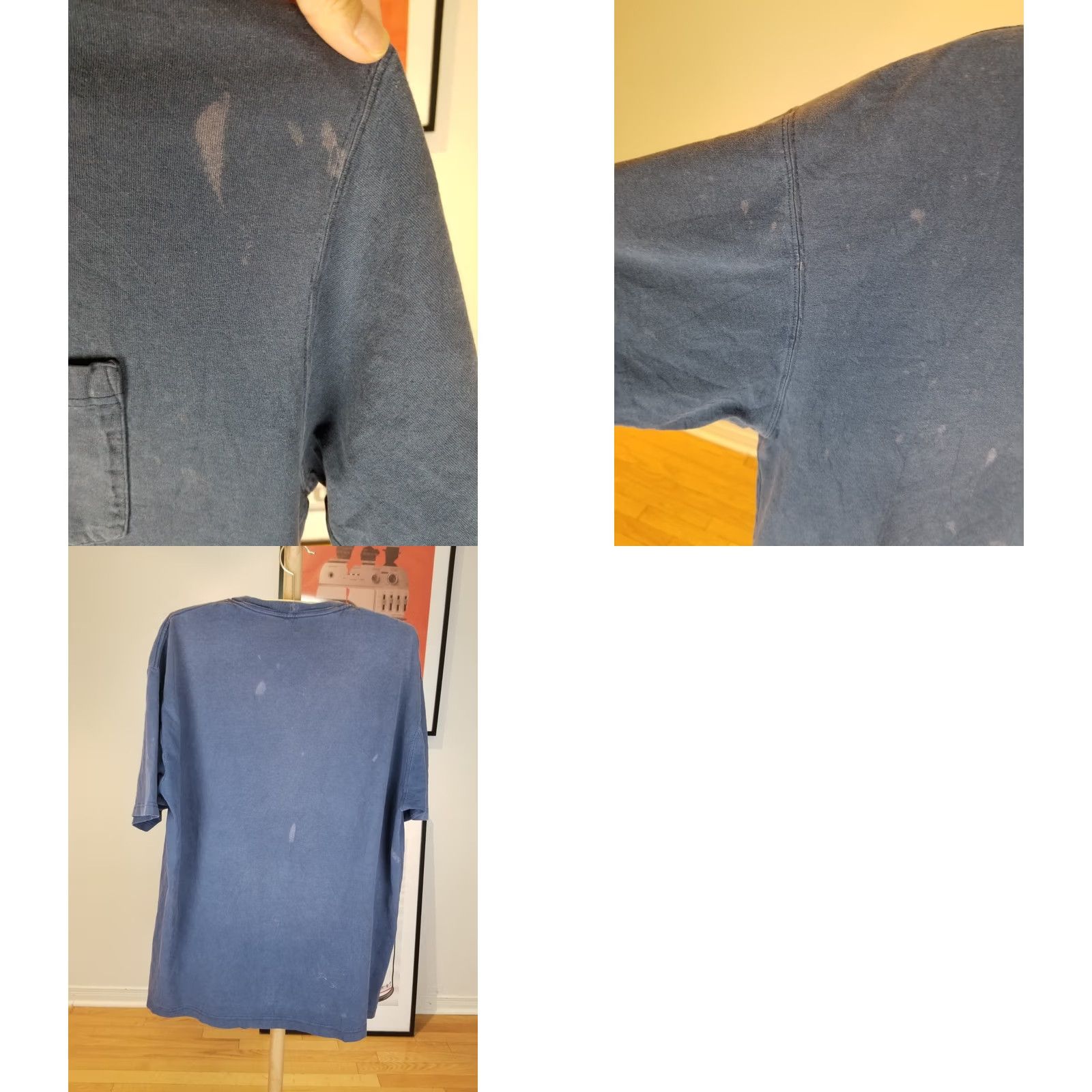Carhartt VINTAGE Y2K CARHARTT ONE POCKET FADED TRASHED NAVY COTTON T-SHIRT SZ XL Size US XL / EU 56 / 4 - 8 Thumbnail