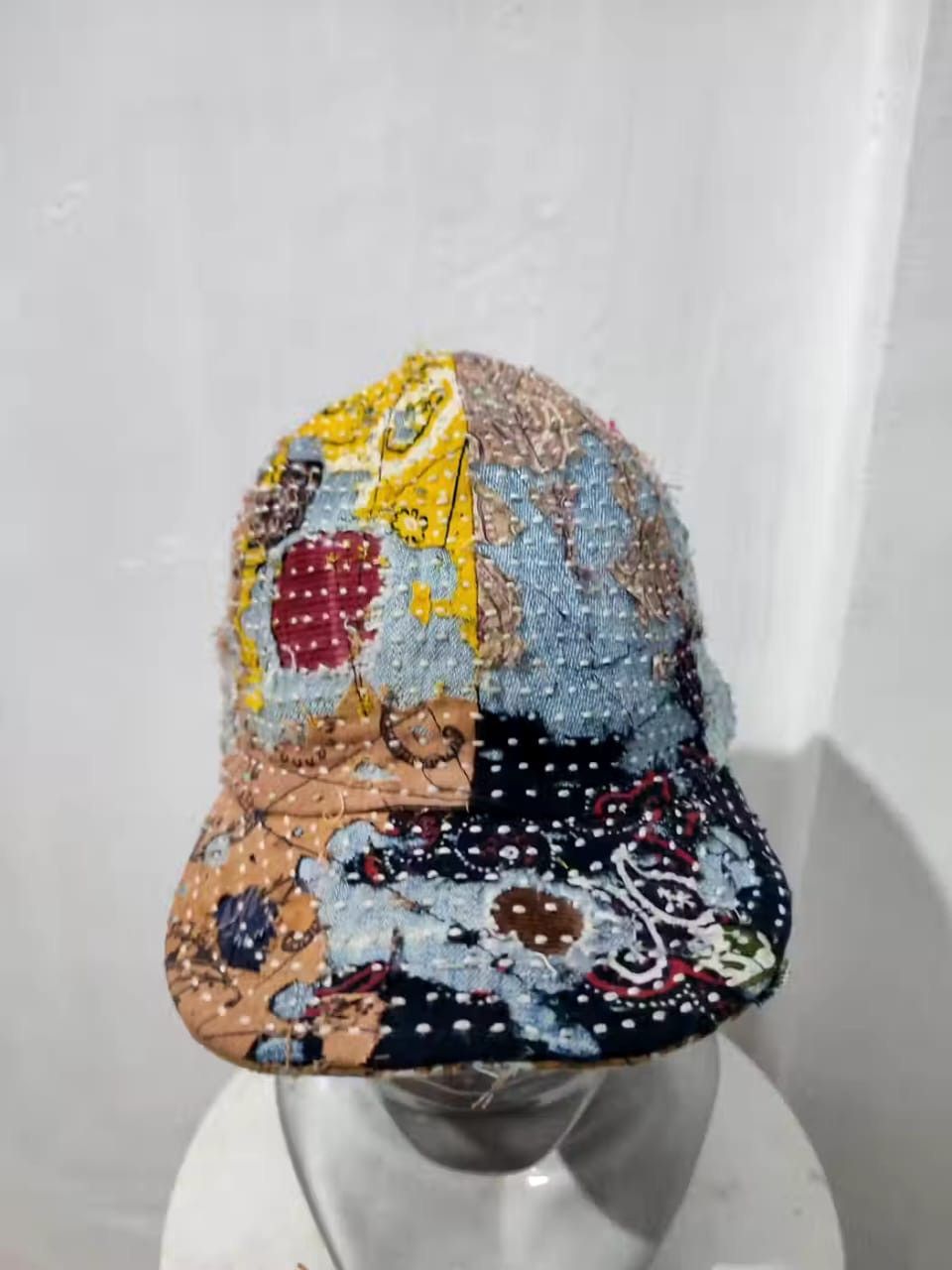 Handmade Custom Made Distressed Paisley patchwork Boro hats Size ONE SIZE - 4 Thumbnail