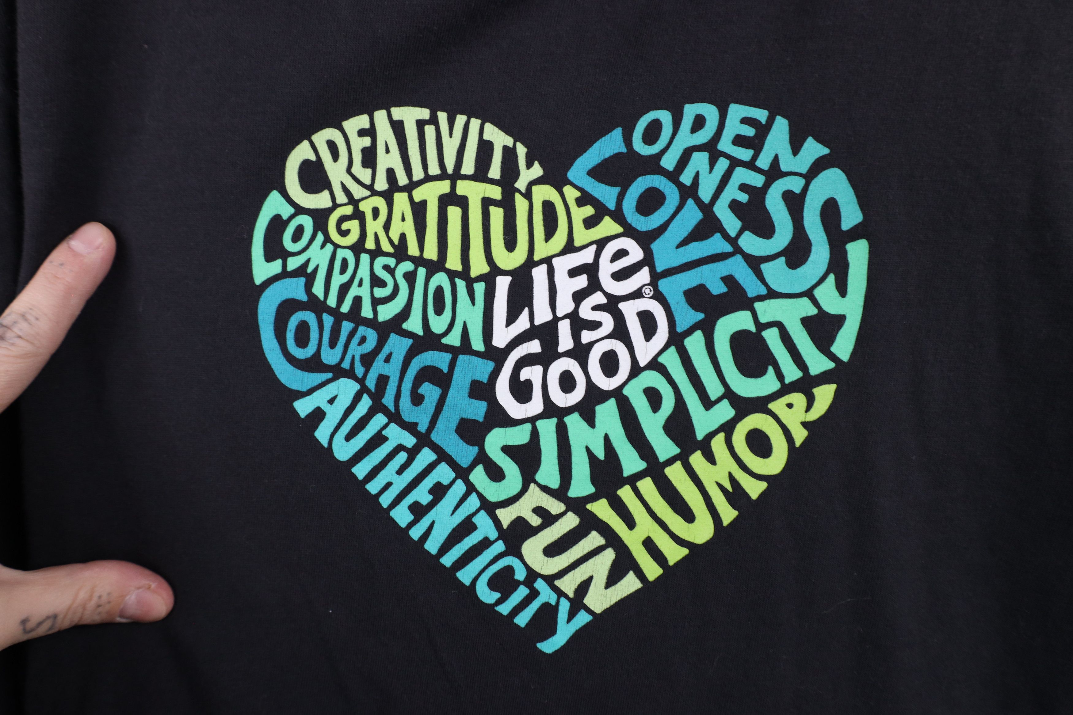 Life is Good × Vintage Life Is Good Heart Marled Long Sleeve T-Shirt Crusher Size L / US 10 / IT 46 - 4 Thumbnail