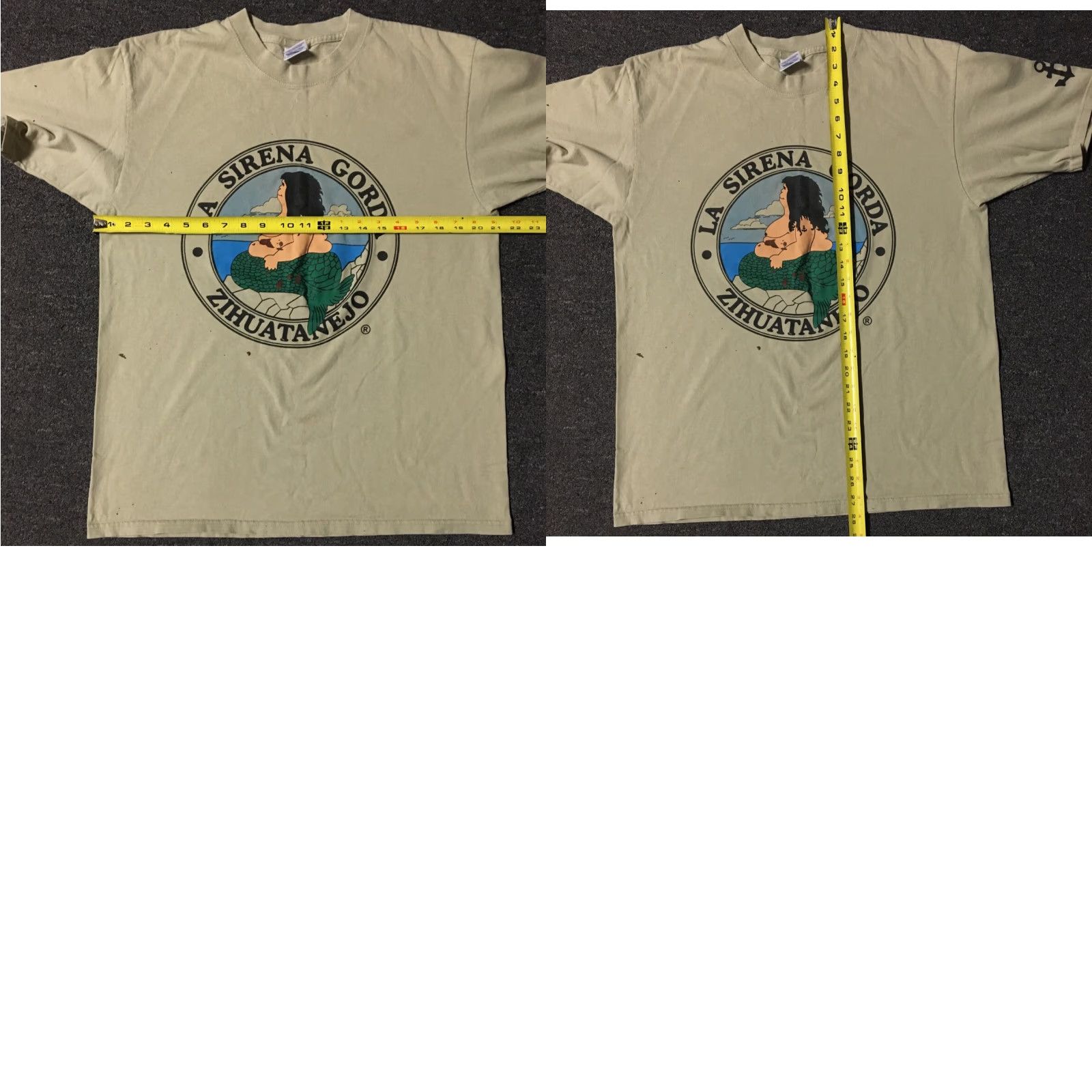 Vintage VINTAGE Yazbek The Fat Mermaid Mexico Shirt L Beige Short Sleeve Mermaid Humor 90s Grunge Beach Funny Joke T-Shirt Mens Size US L / EU 52-54 / 3 - 8 Thumbnail