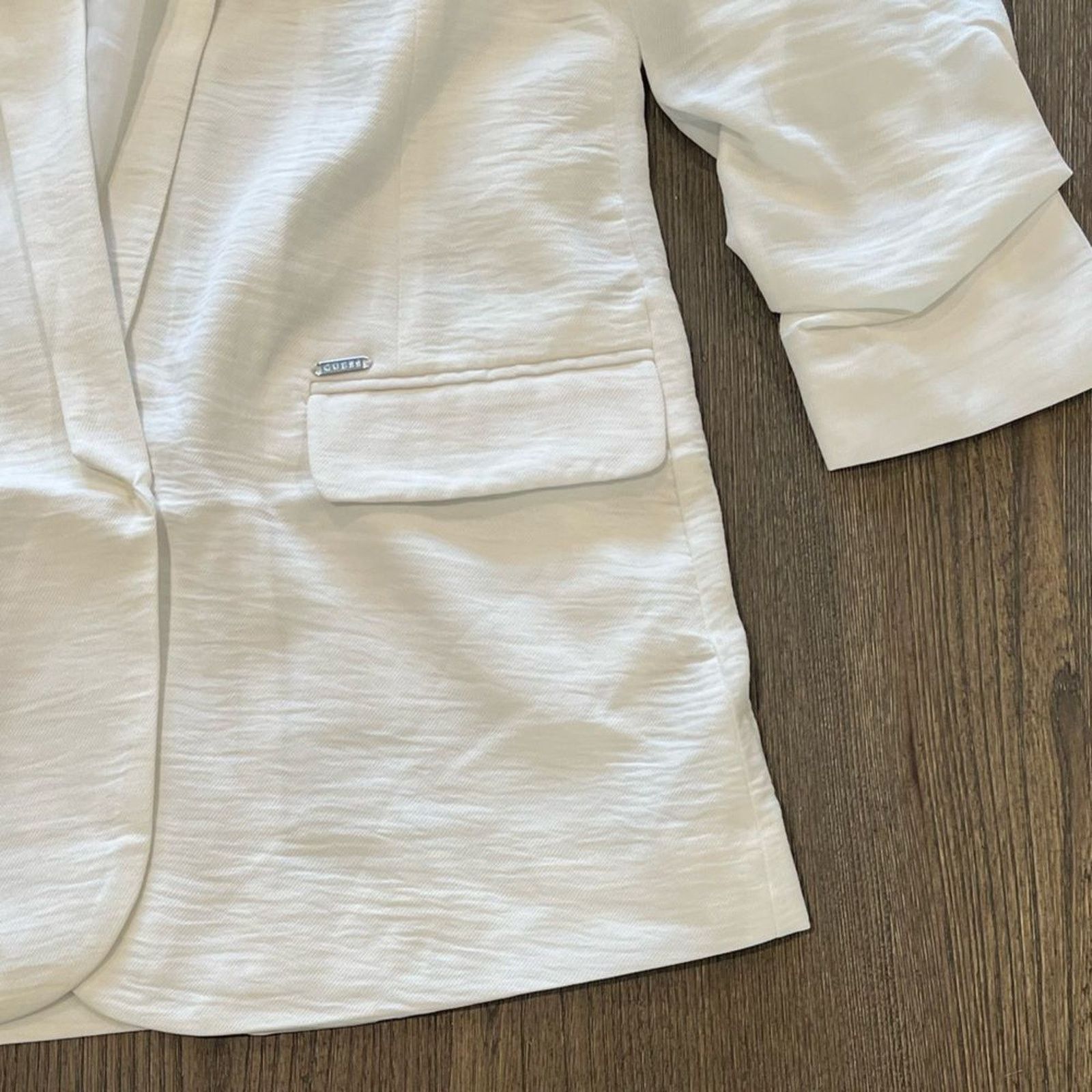 Guess Guess Womens White Long Line Blazer Jacket Size S Size S / US 4 / IT 40 - 2 Thumbnail