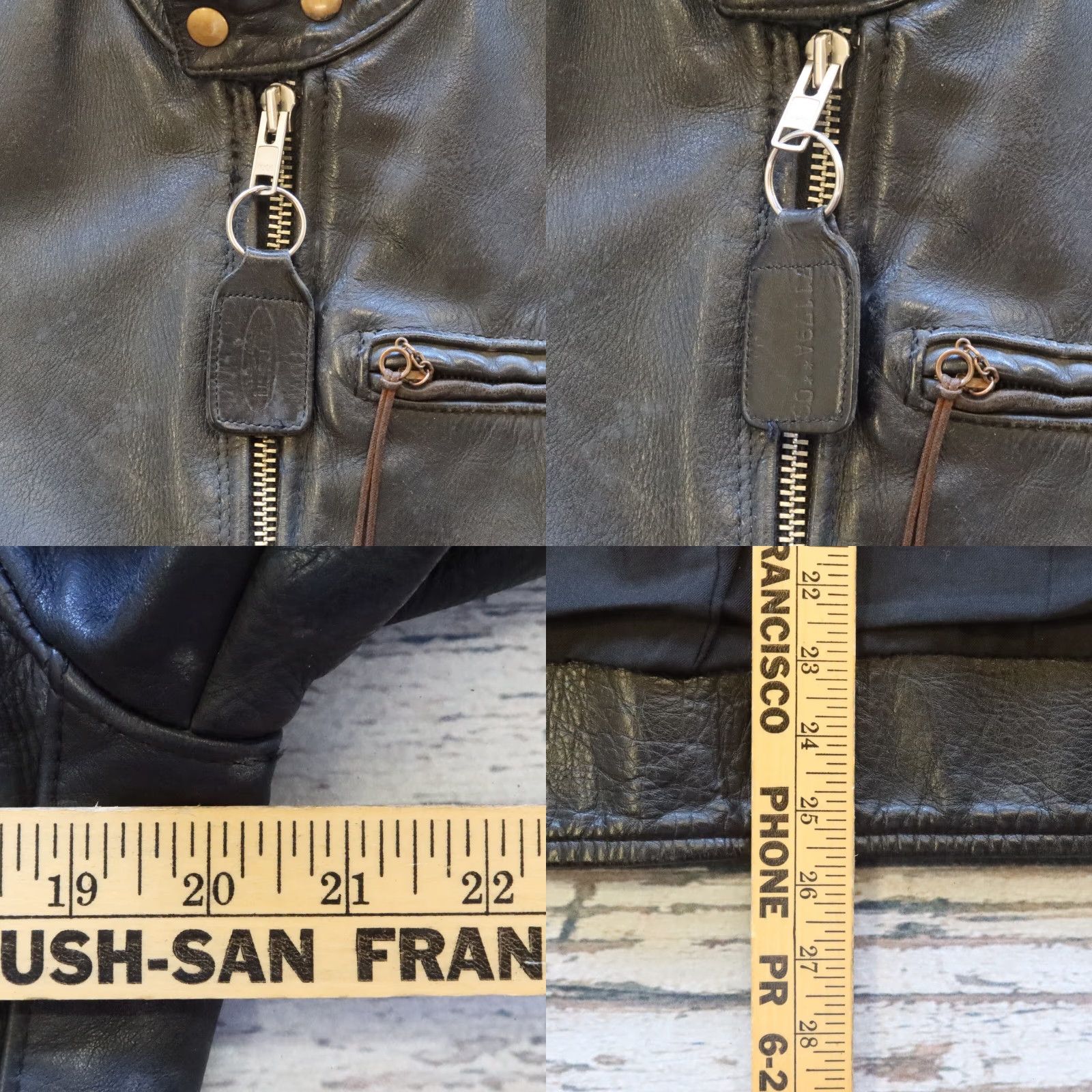 Vintage VINTAGE Vanson Cafe Racer Leather Jacket Mens Jacket 40 Black Motorcycle Jacket Size US XXS / EU 40 - 8 Thumbnail