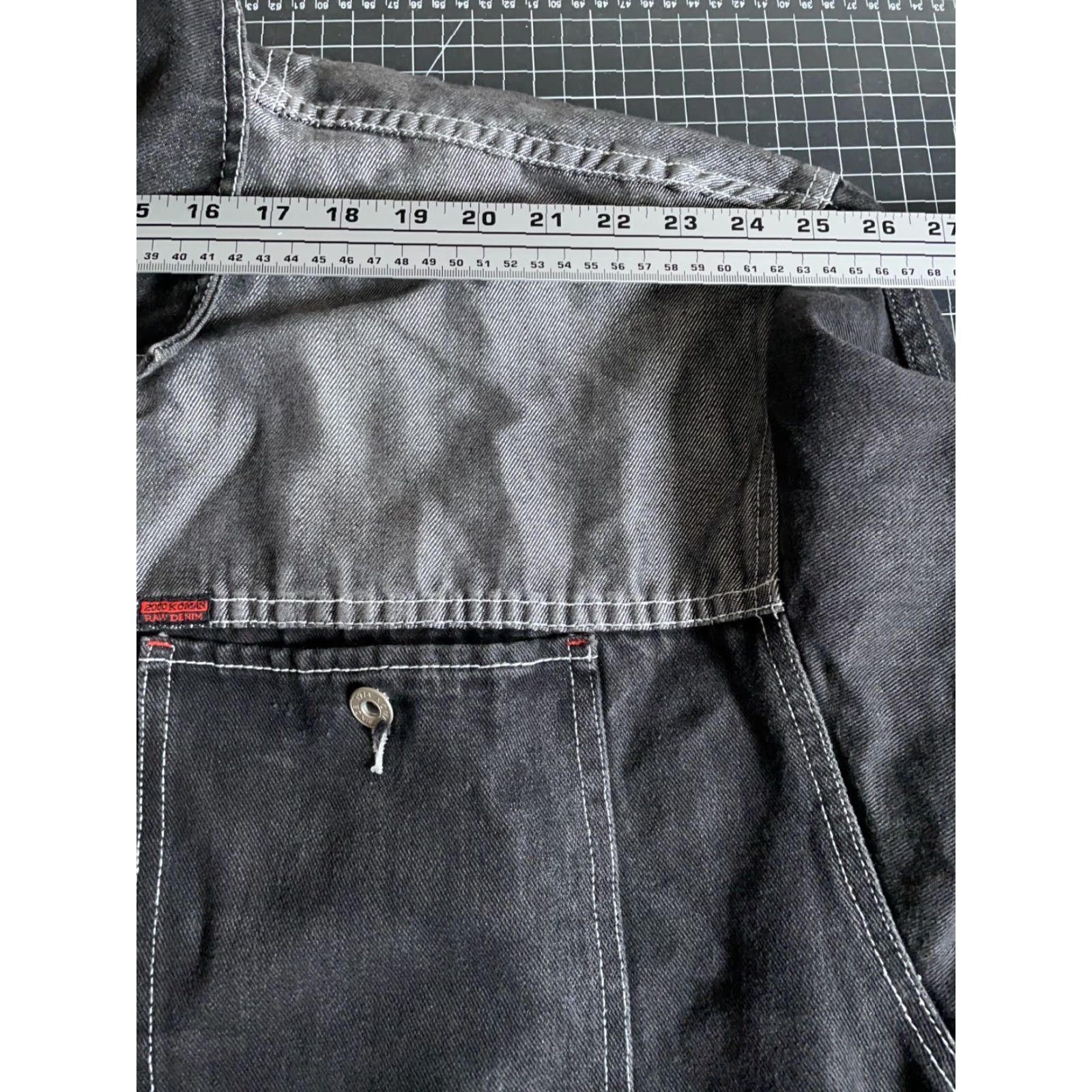 Denime VINTAGE Koman 2000 RAW Denim Jacket Jeans Black Gray 3XL Mens Denim Jacket Hip Hop 90s Streetwear Size US 39 - 7 Thumbnail