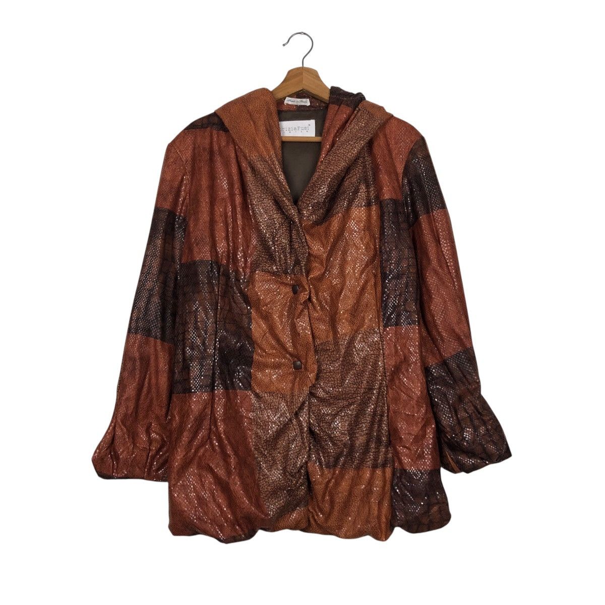 Vintage 📌Vintage Snake Skin Design Chore Jacket PatriziaFusi Italy Size US M / EU 48-50 / 2 - 2 Thumbnail