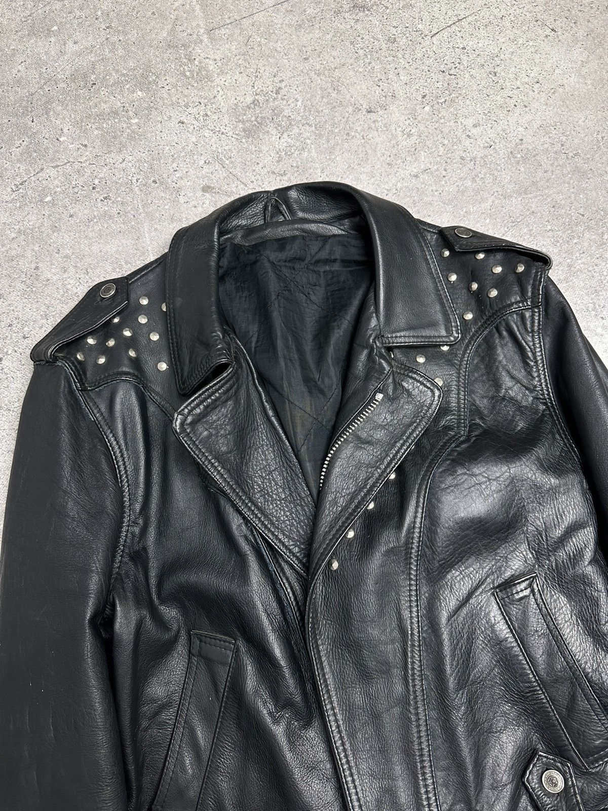 14th Addiction Vintage Leather Jacket Schott Racing Moto Y2K Avantgarde GOA Size US M / EU 48-50 / 2 - 11 Thumbnail