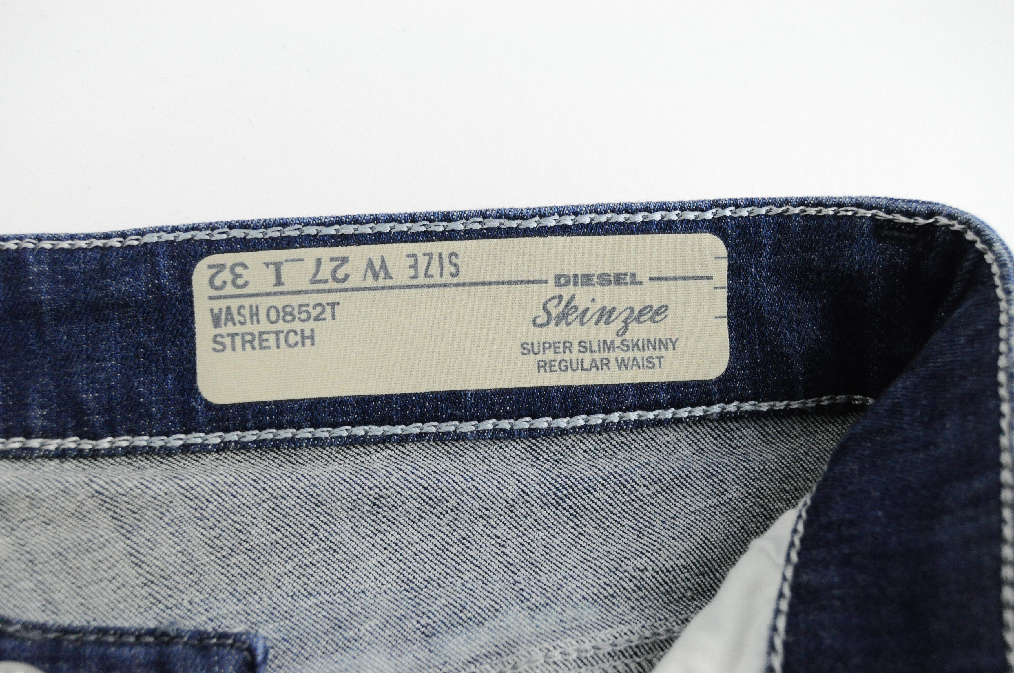 Diesel SKINZEE 0852T W27/L32 Blue Patched Washed Skinny 55001 Size 27" / US 4 / IT 40 - 5 Thumbnail
