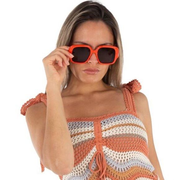 Loewe Loewe LW40134U 42E Sunglasses Orange Square Frame, Brown Size ONE SIZE - 3 Thumbnail
