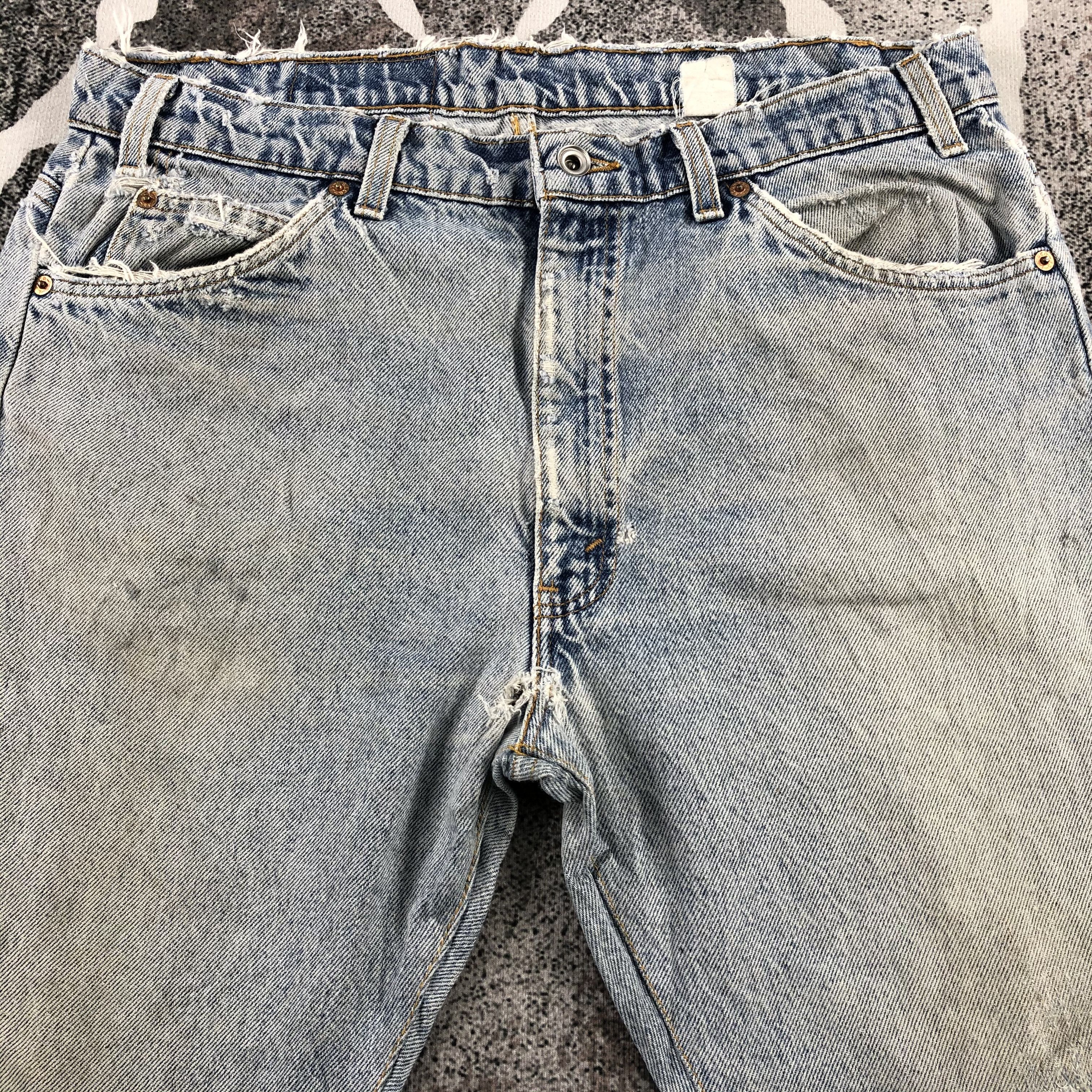 Levi's Vintage 90s Levis 505 Jeans Distressed Denim KJ977 Size US 35 - 3 Thumbnail