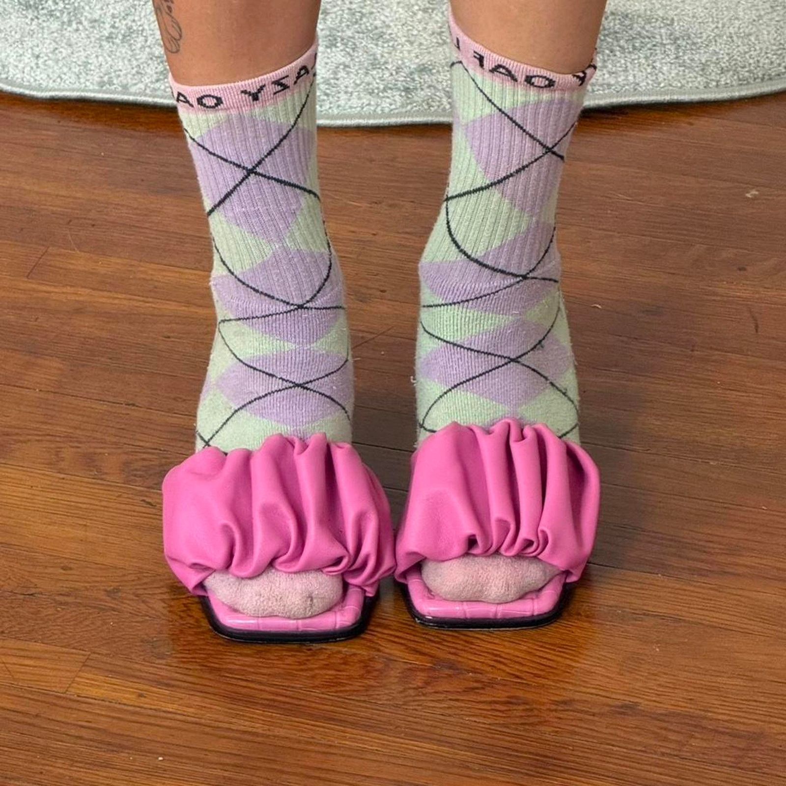 Sam Edelman ✿ hot pink ruched kitten heel mules circus by sam edelman ✿ Size US 8 / IT 38 - 3 Thumbnail