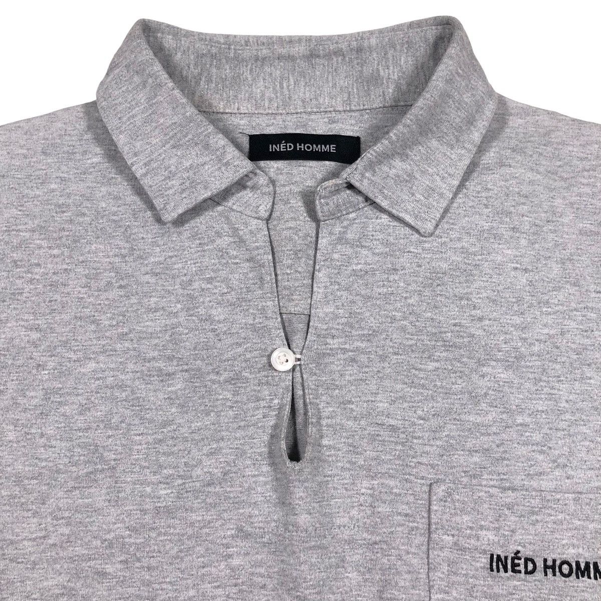 Yohji Yamamoto Ined Homme Yohji Yamamoto Open Collar Pocket Logo Polo Size US XL / EU 56 / 4 - 4 Thumbnail