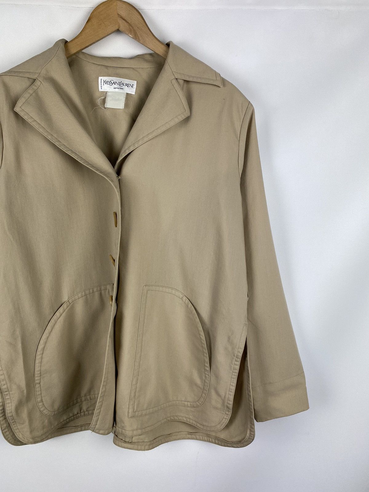 Vintage × Yves Saint Laurent Vintage Yves Saint Lauren YSL wool belted blazer jacket Size M / US 6-8 / IT 42-44 - 3 Thumbnail