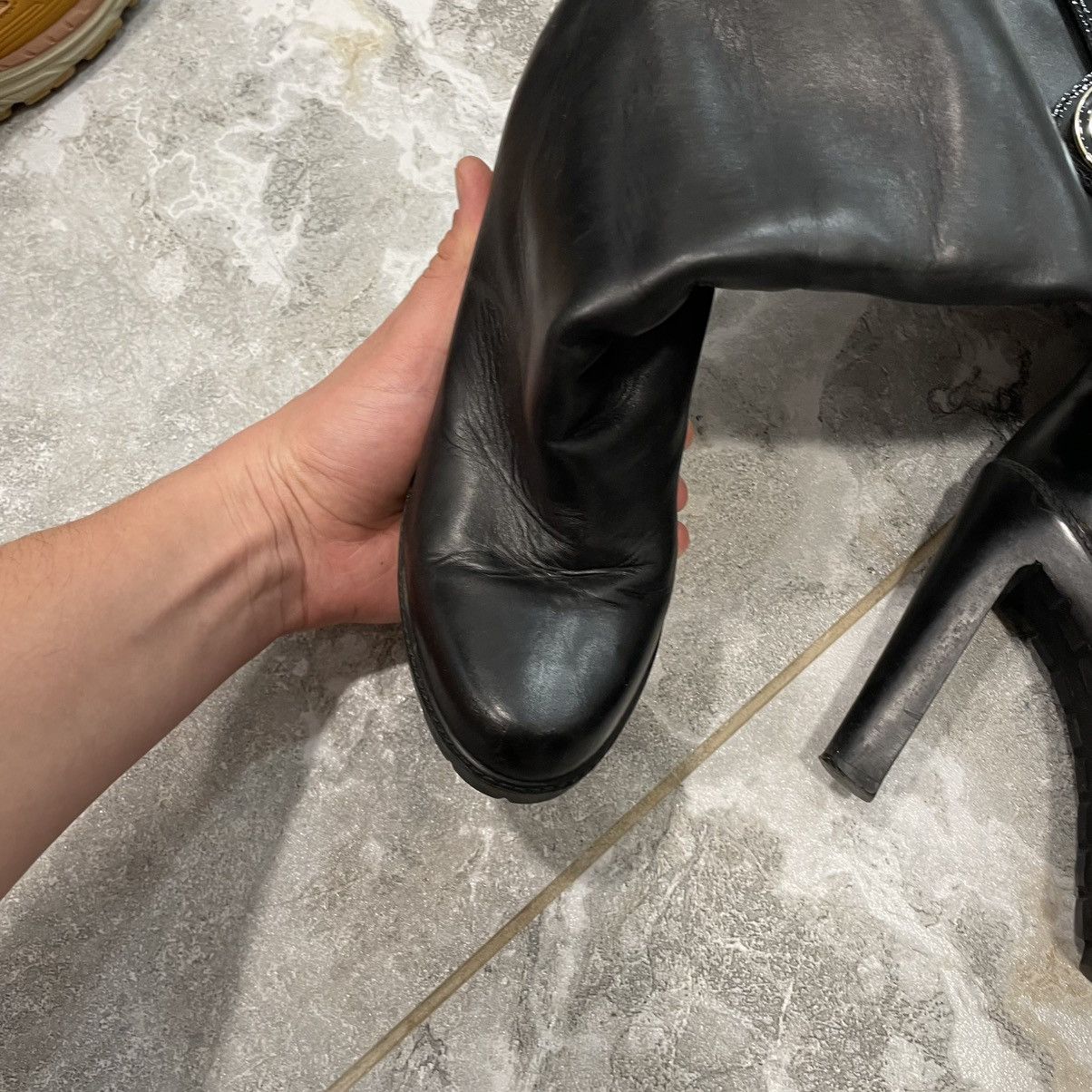 Dior × Vintage Rare! 00s Christian Dior Leather Boots heels shoes Size US 9.5 / IT 39.5 - 6 Thumbnail