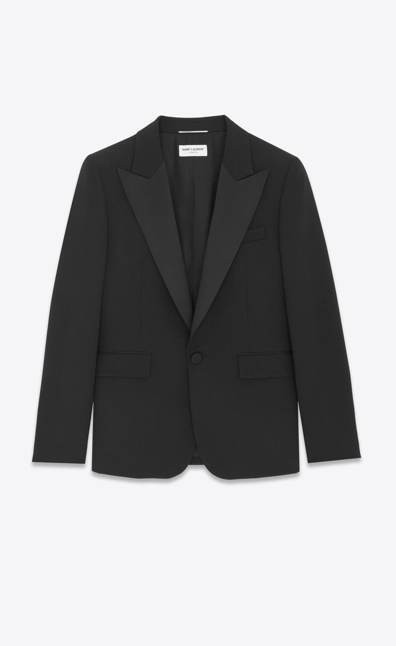 Saint Laurent Paris tuxedo jacket in grain de poudre Size US M / EU 48-50 / 2 - 1 Thumbnail