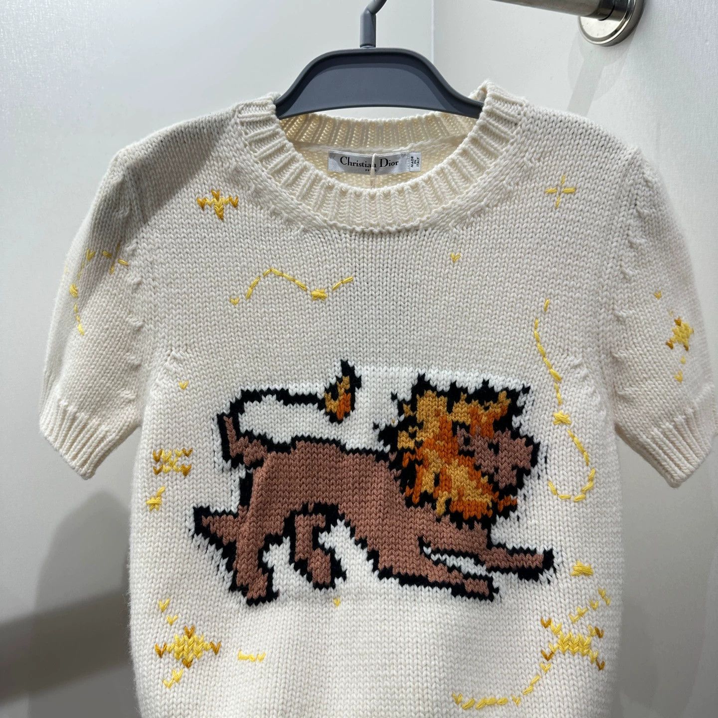 Christian Dior Monsieur CD mar142 Lion Pattern Wool Knit SS 36 Size XS / US 0-2 / IT 36-38 - 6 Thumbnail