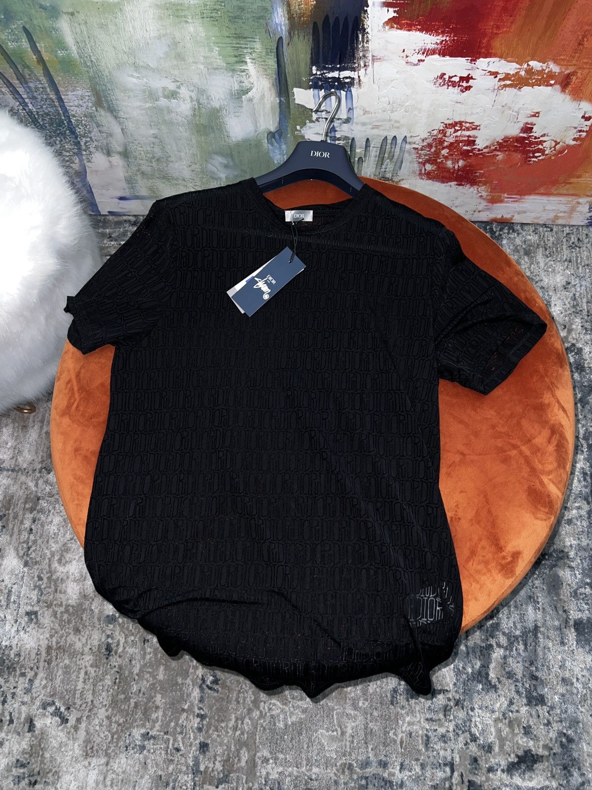 Dior DIOR x SHAWN STUSSY GRADIENT LOGO T SHIRT Size US L / EU 52-54 / 3 - 3 Thumbnail