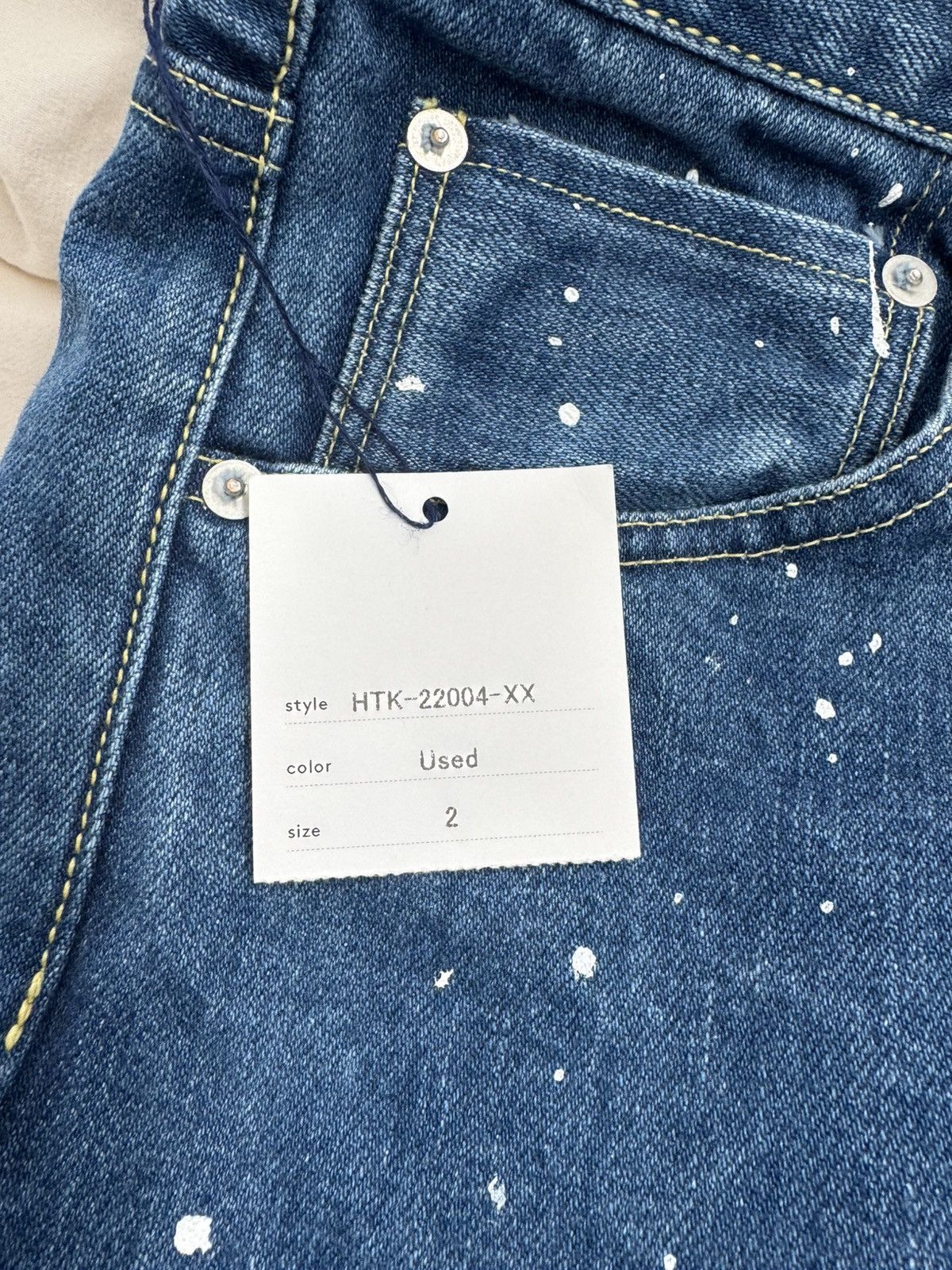 HATSKI Straight Selvedge Denim - Used Wash Hand Painted FW24 Size US 30 / EU 46 - 3 Thumbnail