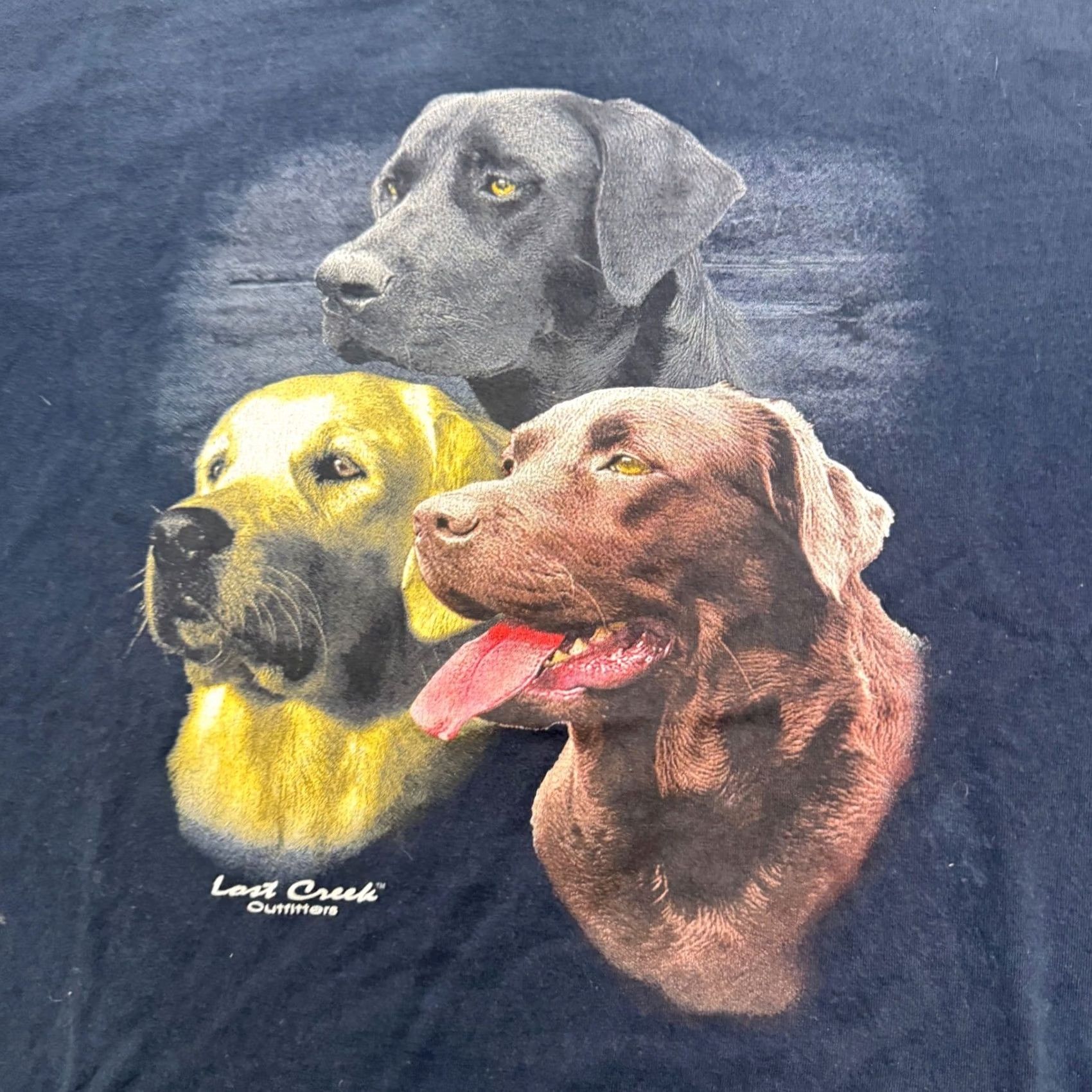 AAA VINTAGE Dog T-shirt Men's XL Navy Blue Lost Creek Outfitters Y2K Golden Retriever Shirt Mens XL Blue Astronaut? Size US XL / EU 56 / 4 - 6 Thumbnail