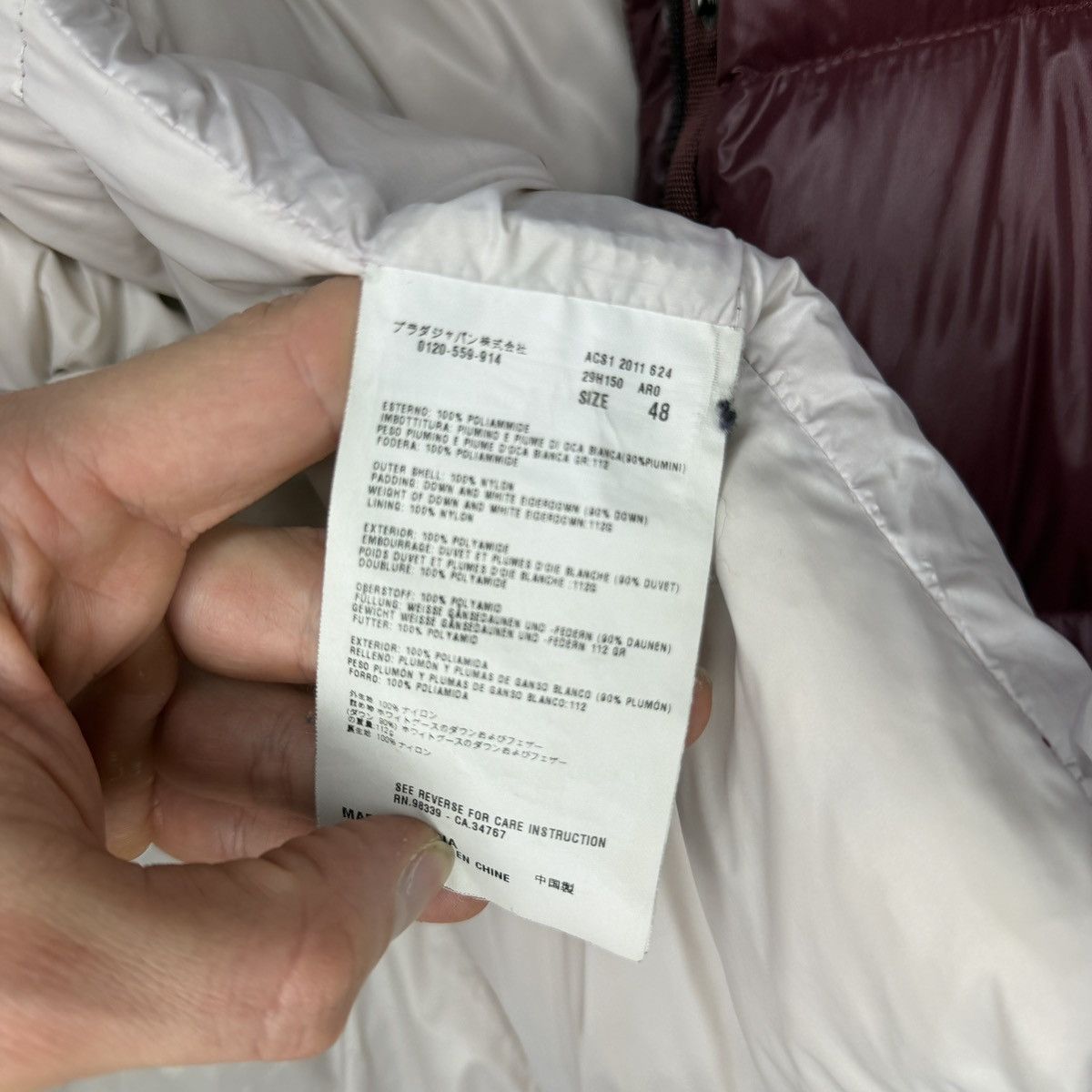 Prada Prada Milano Puffer Down Jacket Re-Nylon Archive Burgundy Size US M / EU 48-50 / 2 - 17 Thumbnail