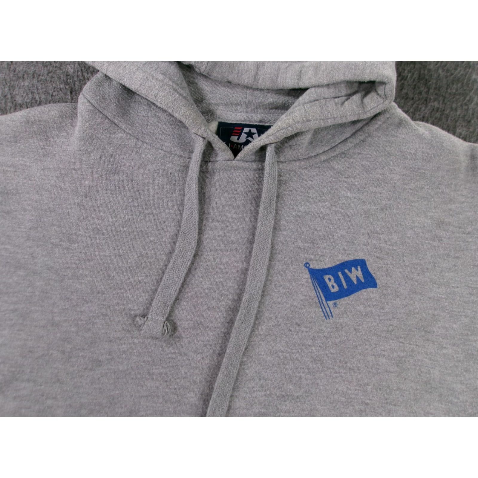 Vintage VINTAGE BIW Bath Iron Works Sweatshirt Men Small Gray Hoodie Pullover Genera Dynamics Size US S / EU 44-46 / 1 - 2 Thumbnail