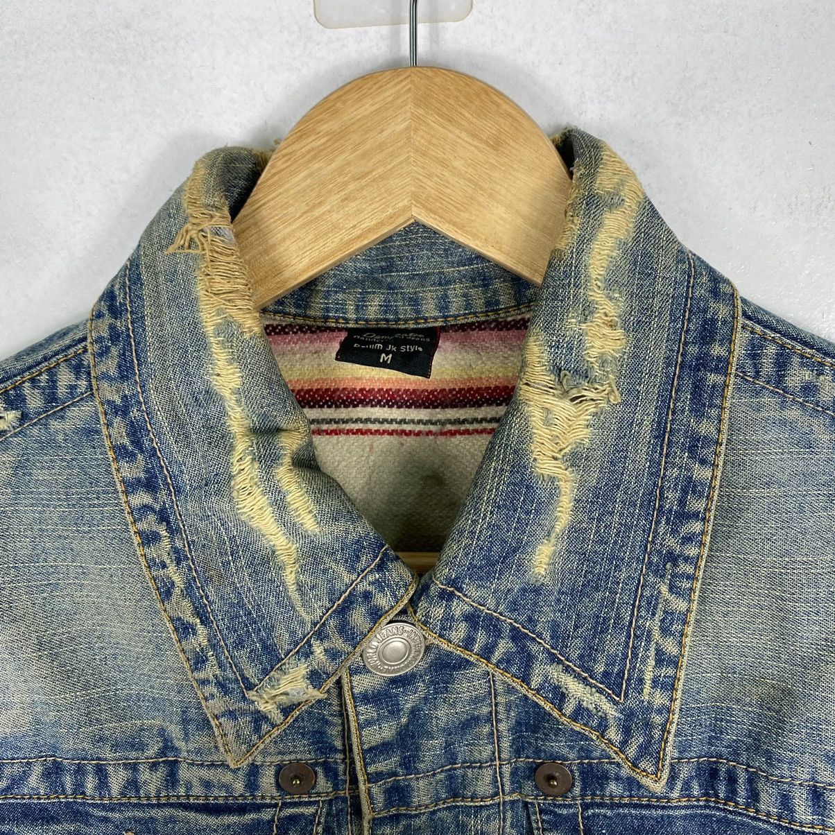 Japanese Brand Denim JK Style Distressed Denim Jacket Size US M / EU 48-50 / 2 - 17 Thumbnail