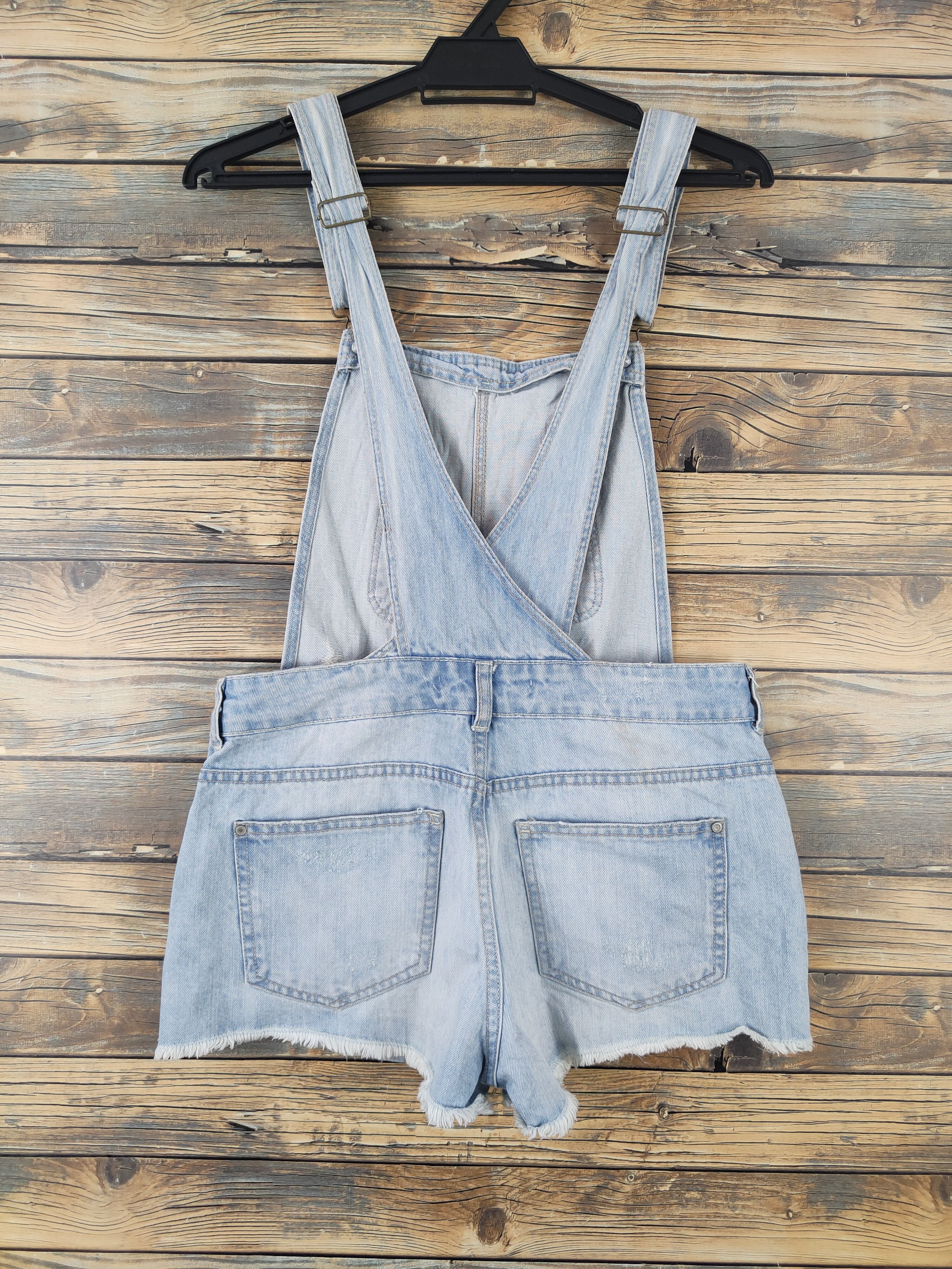 Bershka × Vintage Streetwear Vintage Bershka Blue Denim Shortall Jumpsuit Size 32" / US 10 / IT 46 - 8 Thumbnail