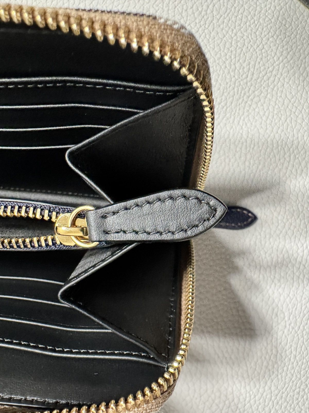 Burberry Burberry Large Check Zip Around Leather Wallet Dark Blue Size ONE SIZE - 13 Thumbnail