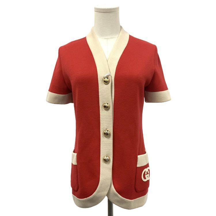 Gucci Gucci Red Knit Button Up Sweater Size S Size S / US 4 / IT 40 - 1 Thumbnail