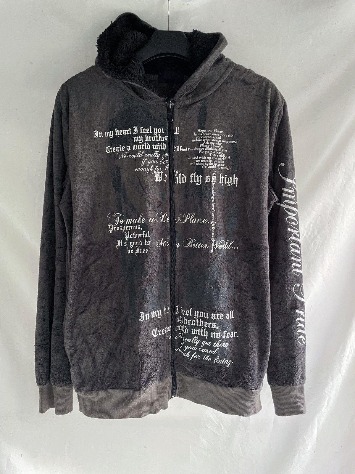 Yasuyuki Ishii JAPANESE SPINASH POEM QUOTES ZIP HOODIE Size US M / EU 48-50 / 2 - 1 Thumbnail