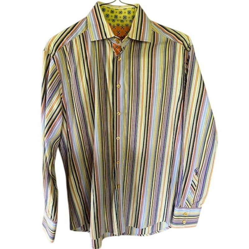 Robert Graham Robert Graham Multicolor Stripe Shirt XL Statement Button Up Size US XL / EU 56 / 4 - 2 Thumbnail